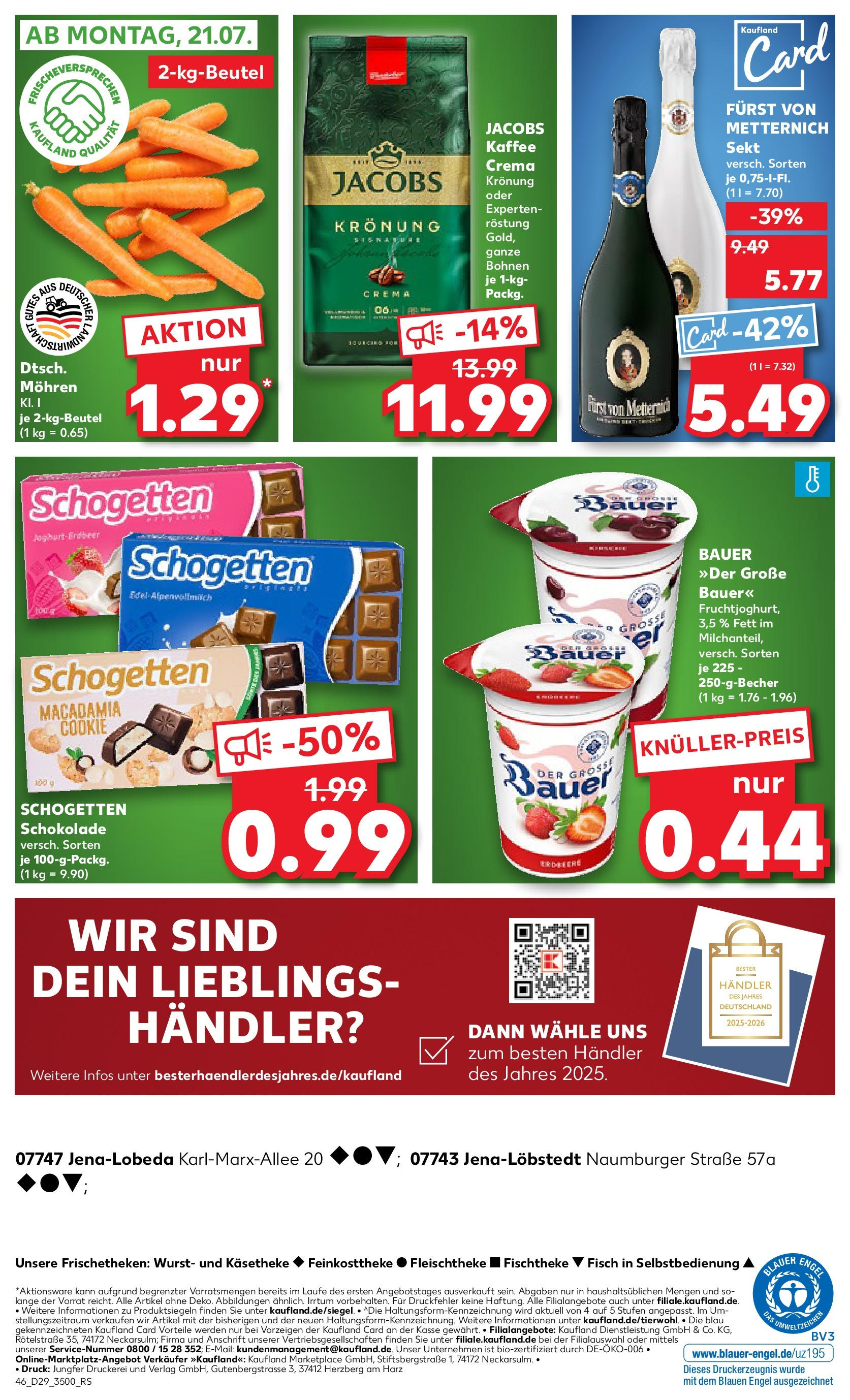 Prospekt Kaufland ab 16.07.2025 » Angebote Online zum Blättern | Seite: 46 | Produkte: Furst von metternich, Sekt, Mohren, Wurst