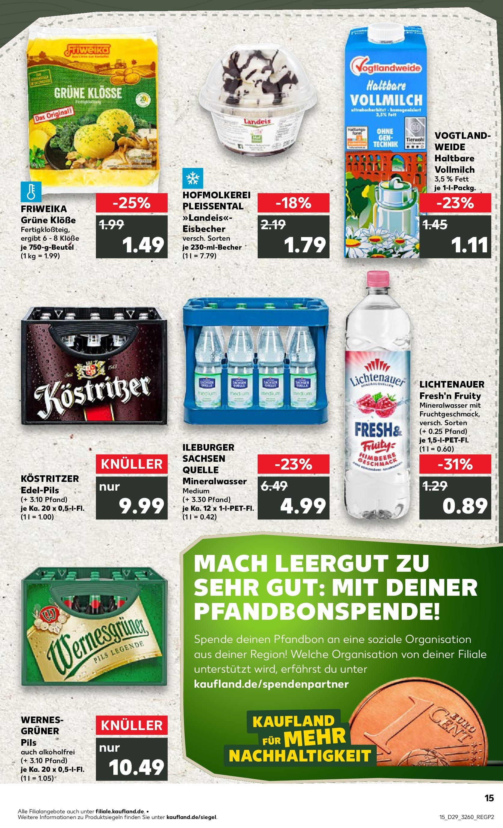Prospekt Kaufland ab 16.07.2025 » Angebote Online zum Blättern | Seite: 15 | Produkte: Kostritzer, Pils, Wernesgruner, Mineralwasser