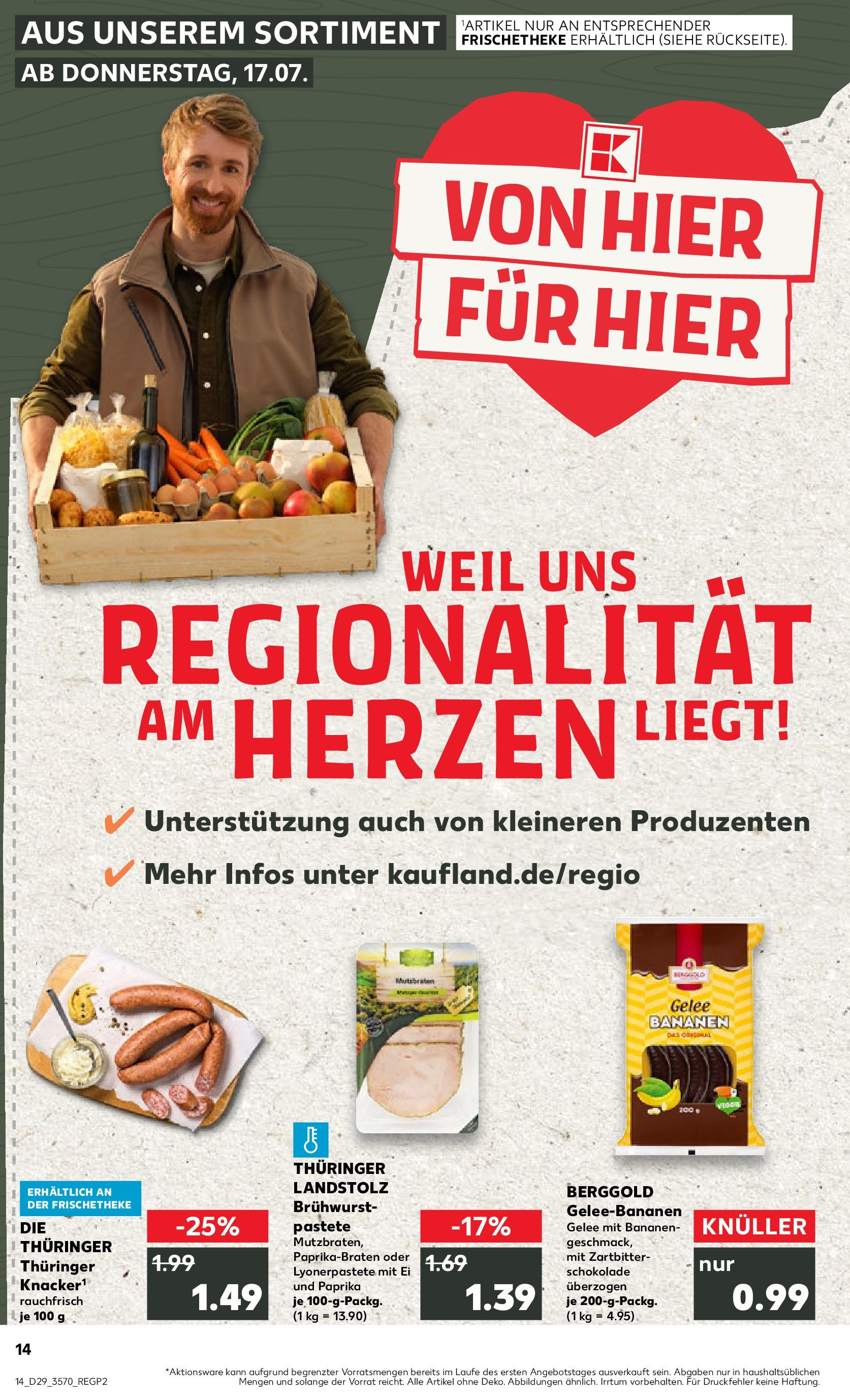Prospekt Kaufland ab 16.07.2025 » Angebote Online zum Blättern | Seite: 14 | Produkte: Schokolade, Bananen, Paprika