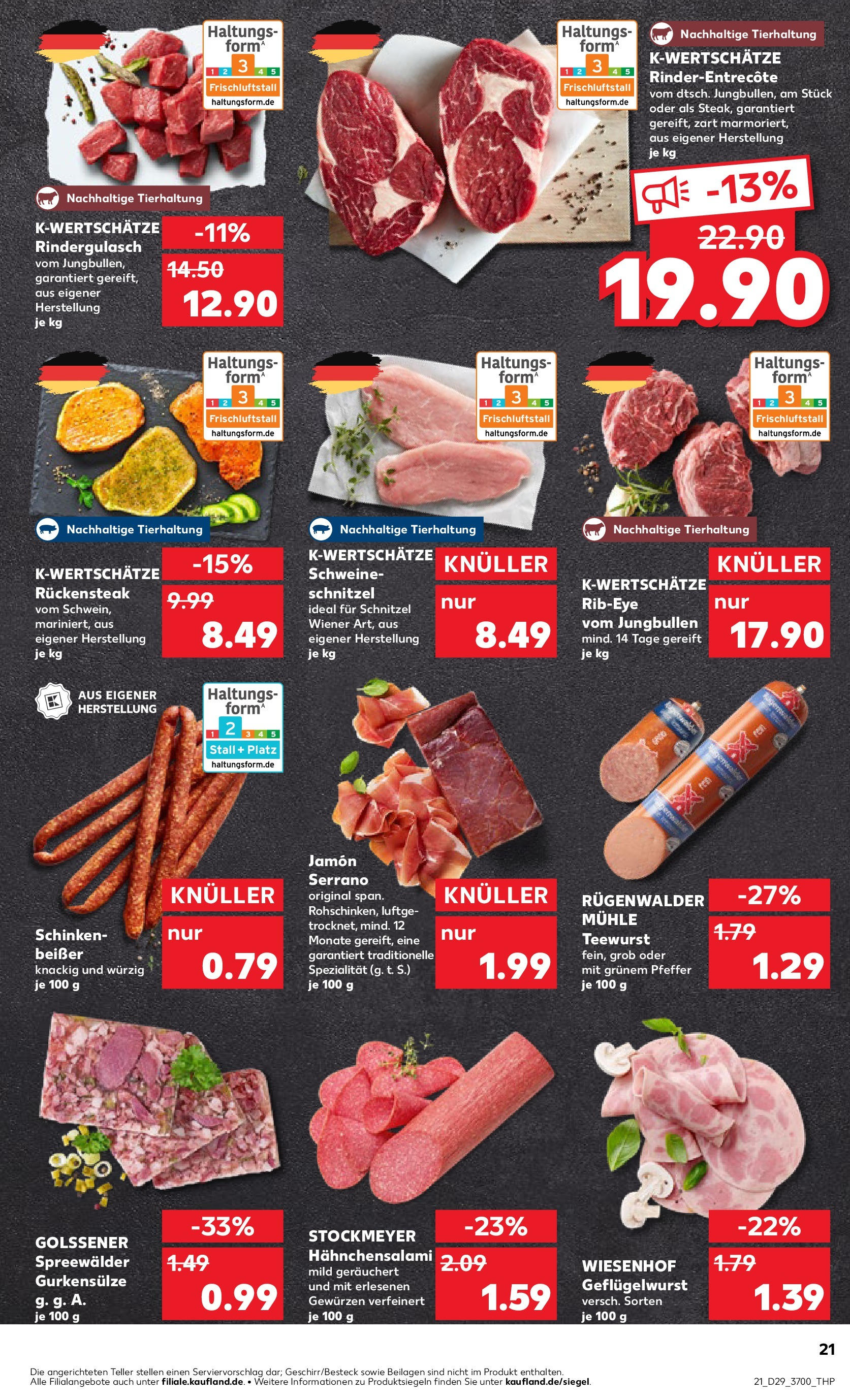 Prospekt Kaufland ab 16.07.2025 » Angebote Online zum Blättern | Seite: 21 | Produkte: Rindergulasch, Mühle, Schnitzel, Schinken