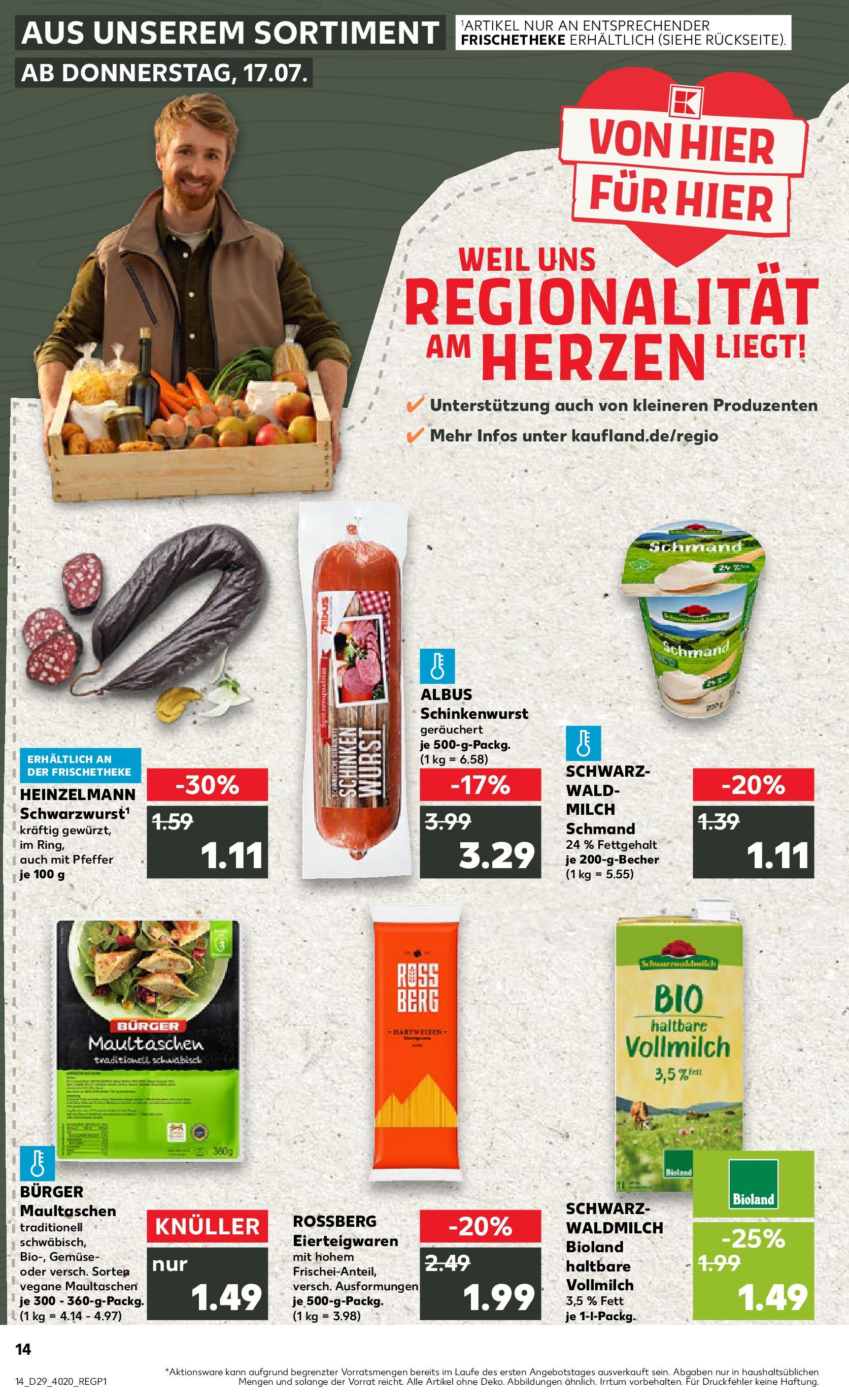 Prospekt Kaufland ab 16.07.2025 » Angebote Online zum Blättern | Seite: 1 | Produkte: Pfeffer, Wurst, Pasta, Schinken