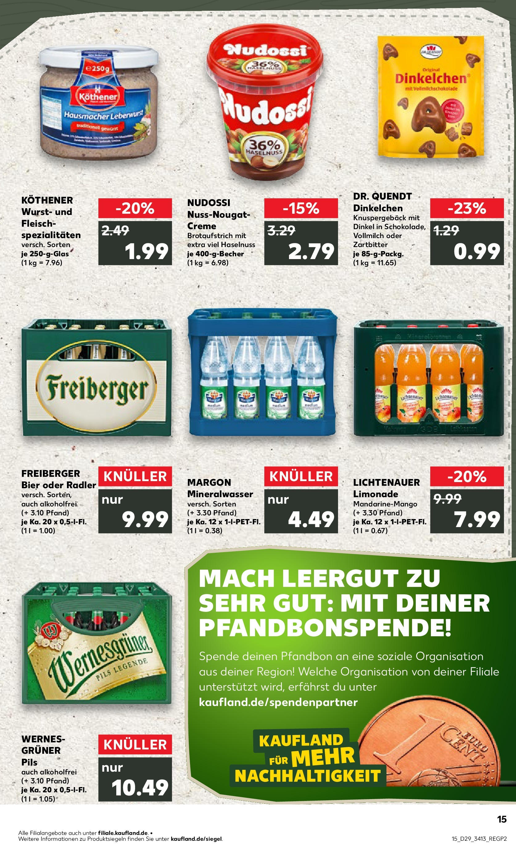 Prospekt Kaufland ab 16.07.2025 » Angebote Online zum Blättern | Seite: 15 | Produkte: Bier, Wernesgruner, Mineralwasser, Creme