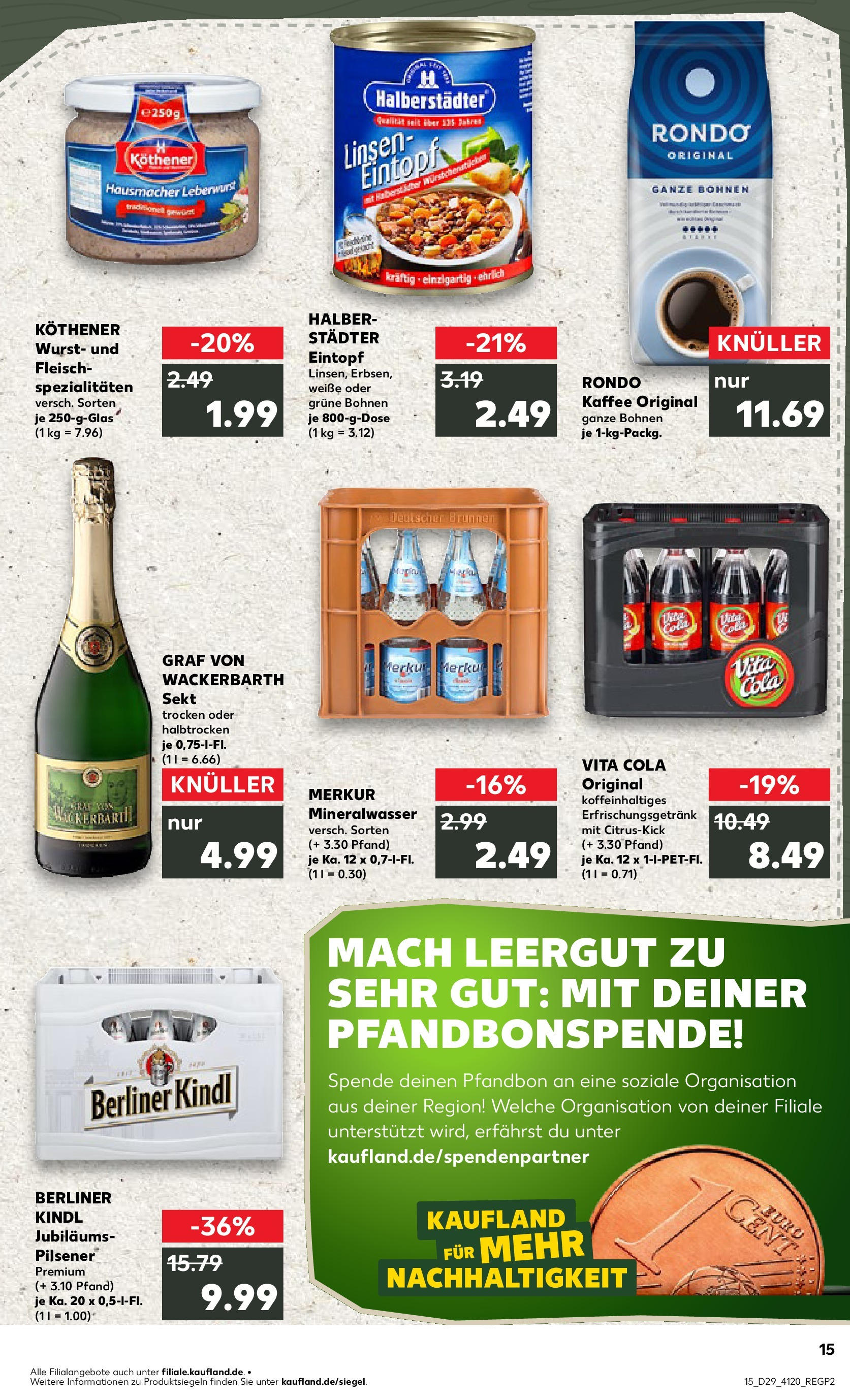 Prospekt Kaufland ab 16.07.2025 » Angebote Online zum Blättern | Seite: 2 | Produkte: Cola, Mineralwasser, Wurst, Fleisch
