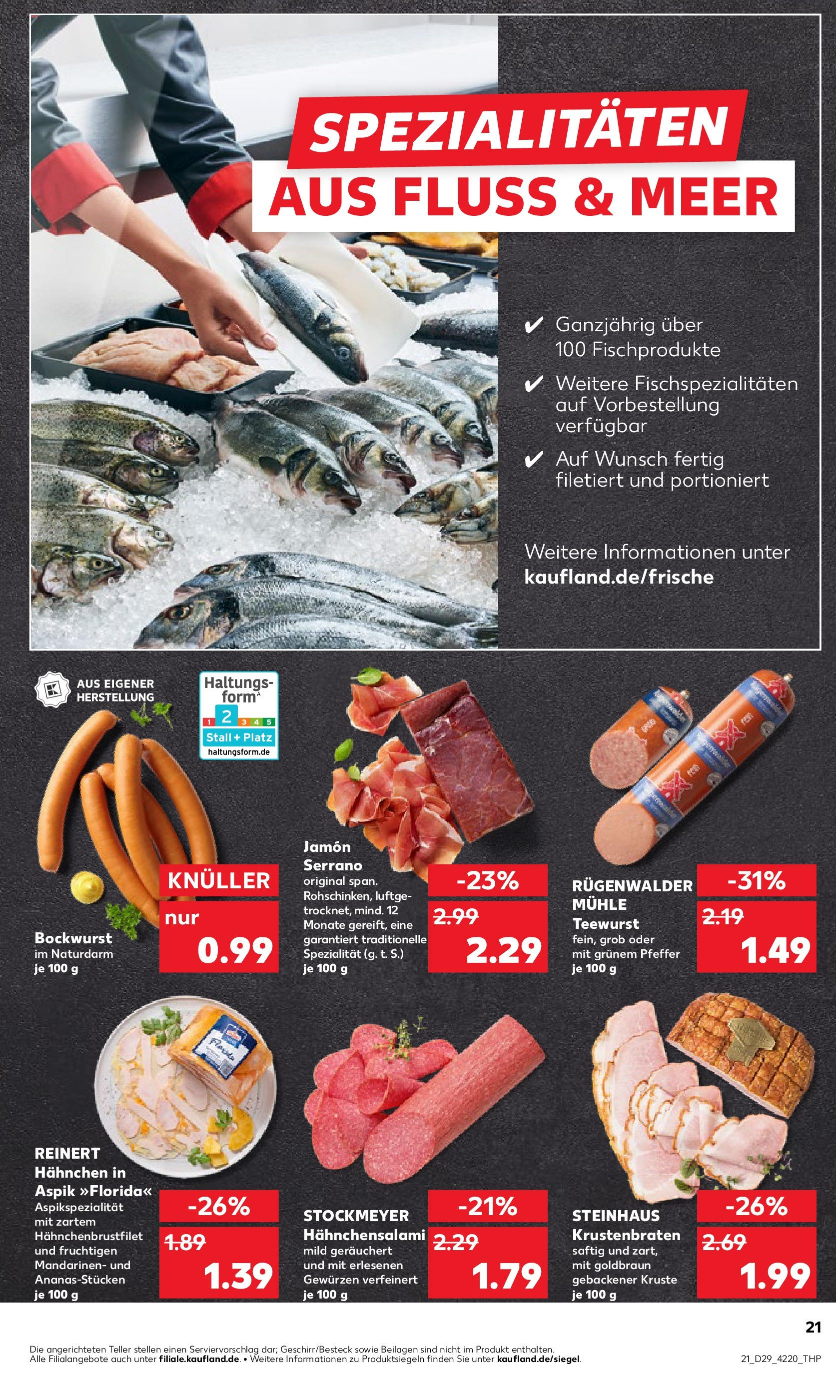 Prospekt Kaufland ab 17.07.2025 » Angebote Online zum Blättern | Seite: 21 | Produkte: Bockwurst, Hahnchen, Pfeffer, Salami