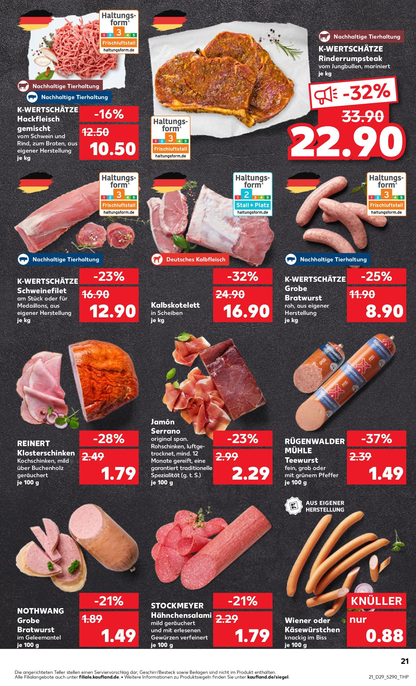 Prospekt Kaufland ab 16.07.2025 » Angebote Online zum Blättern | Seite: 21 | Produkte: Mühle, Schweinefilet, Salami, Steak