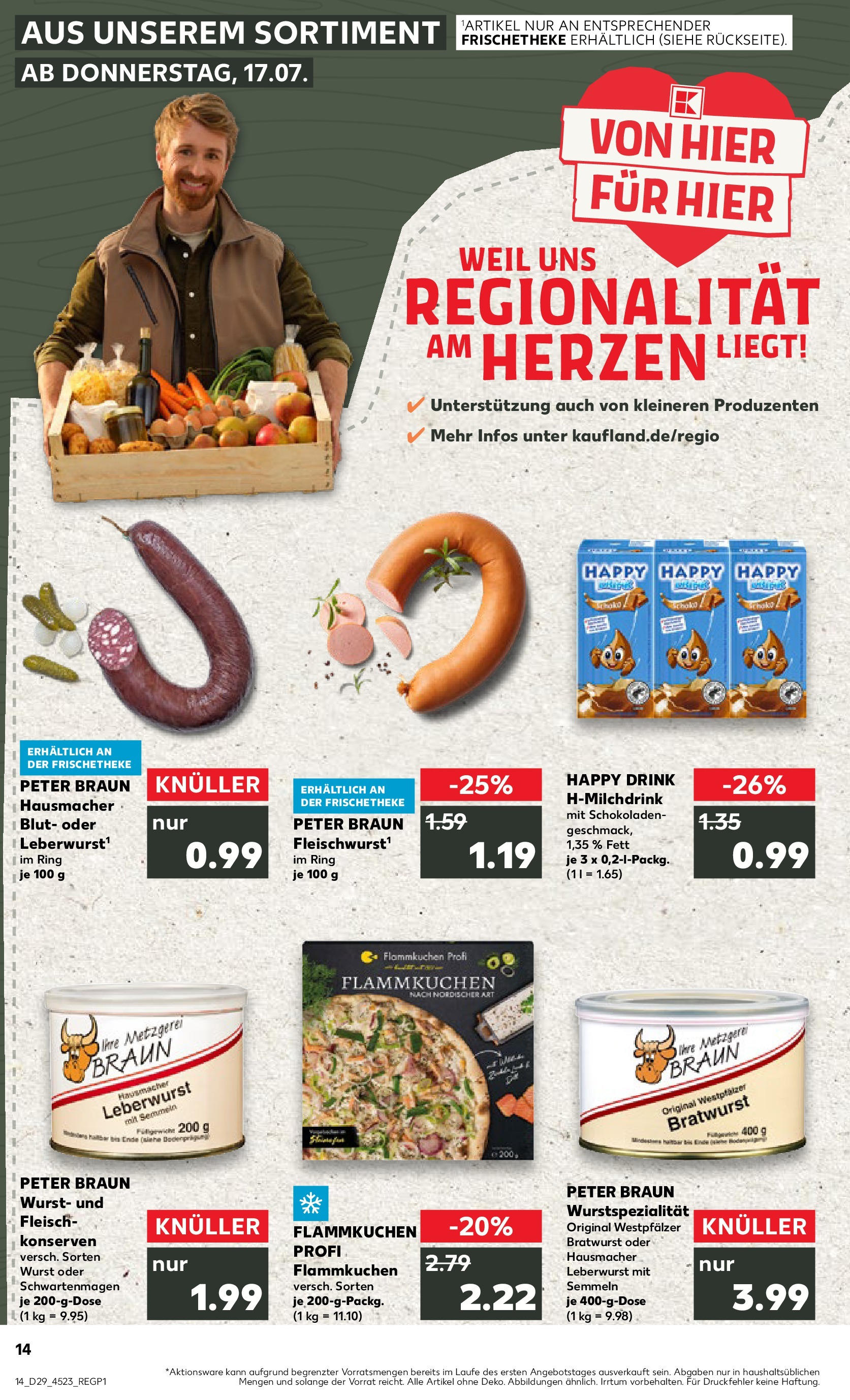 Prospekt Kaufland ab 16.07.2025 » Angebote Online zum Blättern | Seite: 1 | Produkte: Bratwurst, Wurst, Fleisch