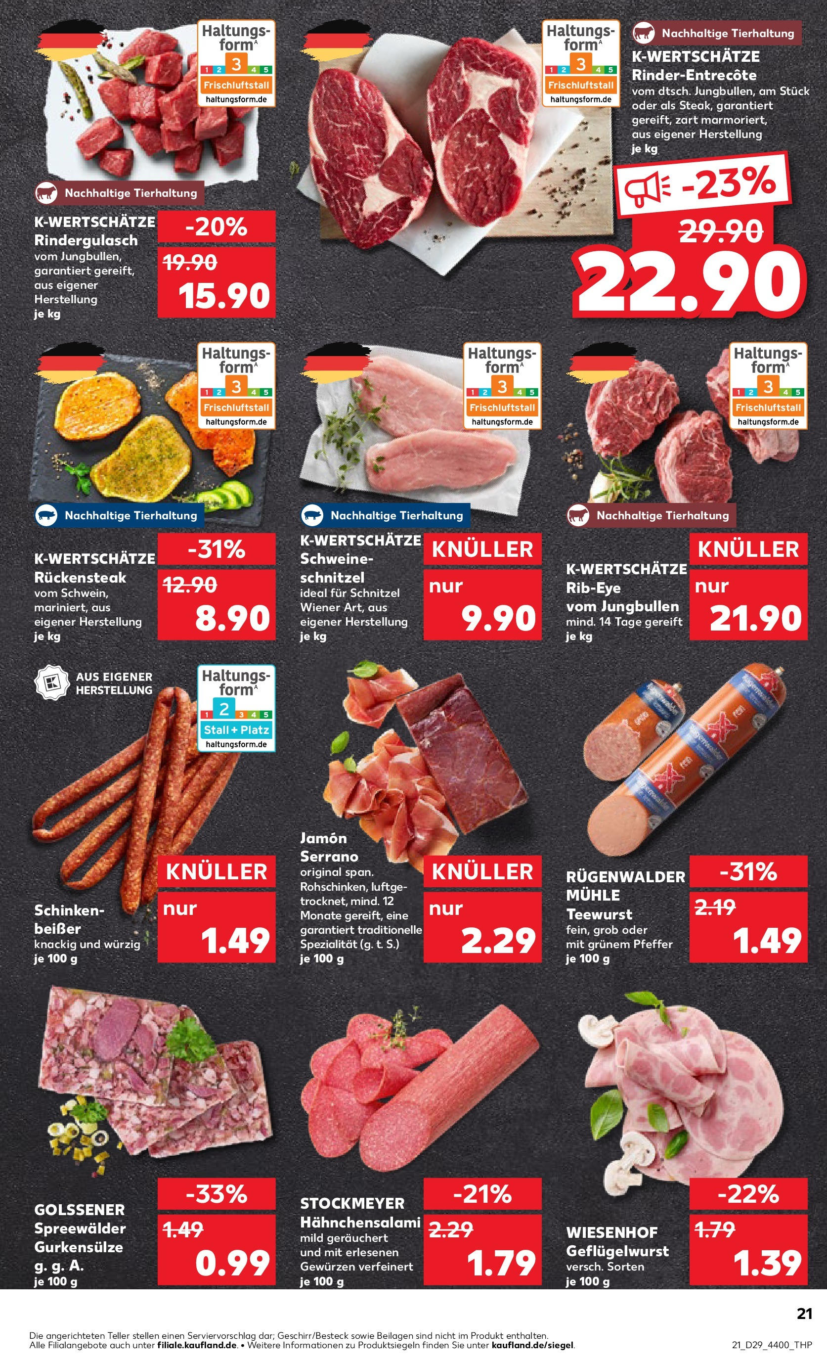 Prospekt Kaufland ab 16.07.2025 » Angebote Online zum Blättern | Seite: 21 | Produkte: Schnitzel, Pfeffer, Salami, Schinken