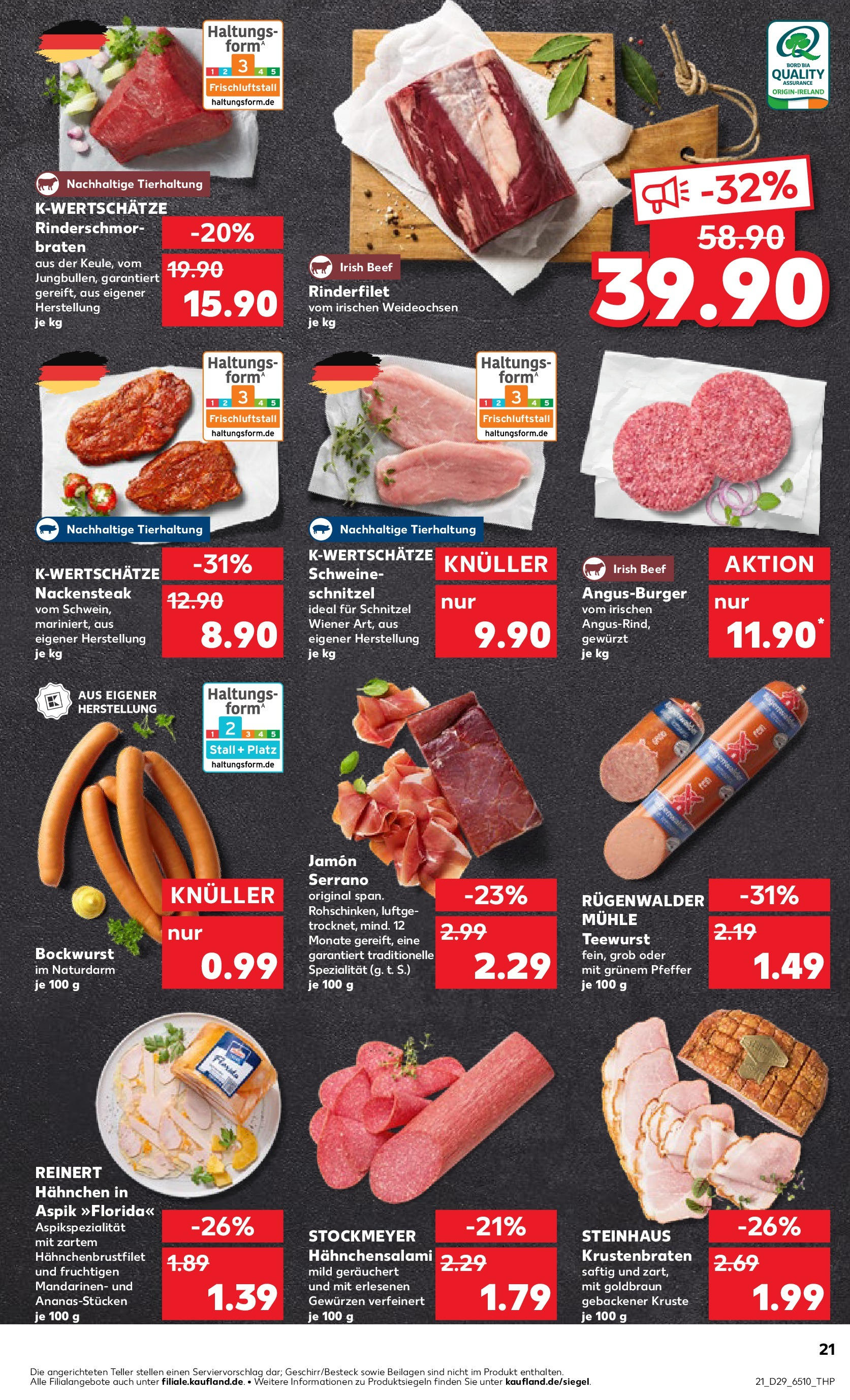 Prospekt Kaufland ab 16.07.2025 » Angebote Online zum Blättern | Seite: 21 | Produkte: Rinderfilet, Burger, Schnitzel, Steak