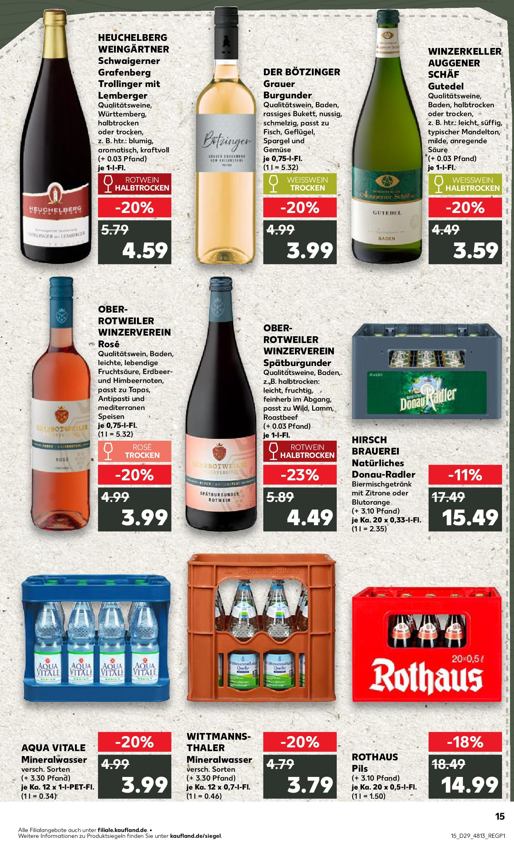 Prospekt Kaufland ab 16.07.2025 » Angebote Online zum Blättern | Seite: 15 | Produkte: Rotwein, Pils, Spargel, Zitrone