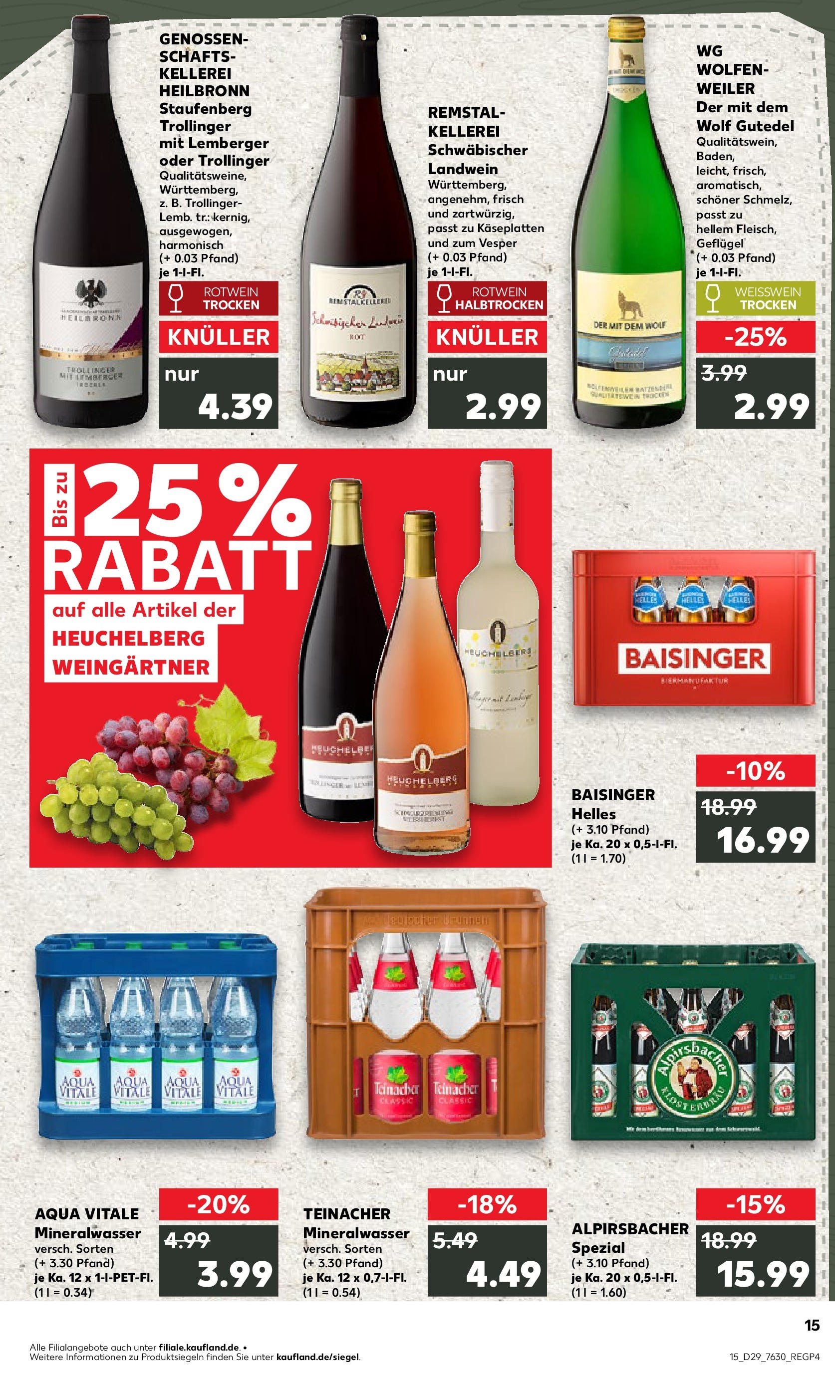 Prospekt Kaufland ab 16.07.2025 » Angebote Online zum Blättern | Seite: 2 | Produkte: Rotwein, Weißwein trocken, Tür, Mineralwasser
