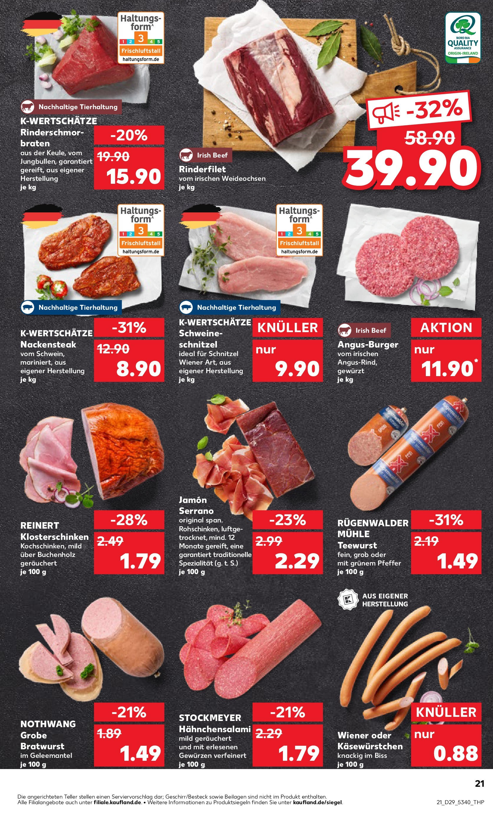 Prospekt Kaufland ab 16.07.2025 » Angebote Online zum Blättern | Seite: 21 | Produkte: Bratwurst, Pfeffer, Salami, Steak