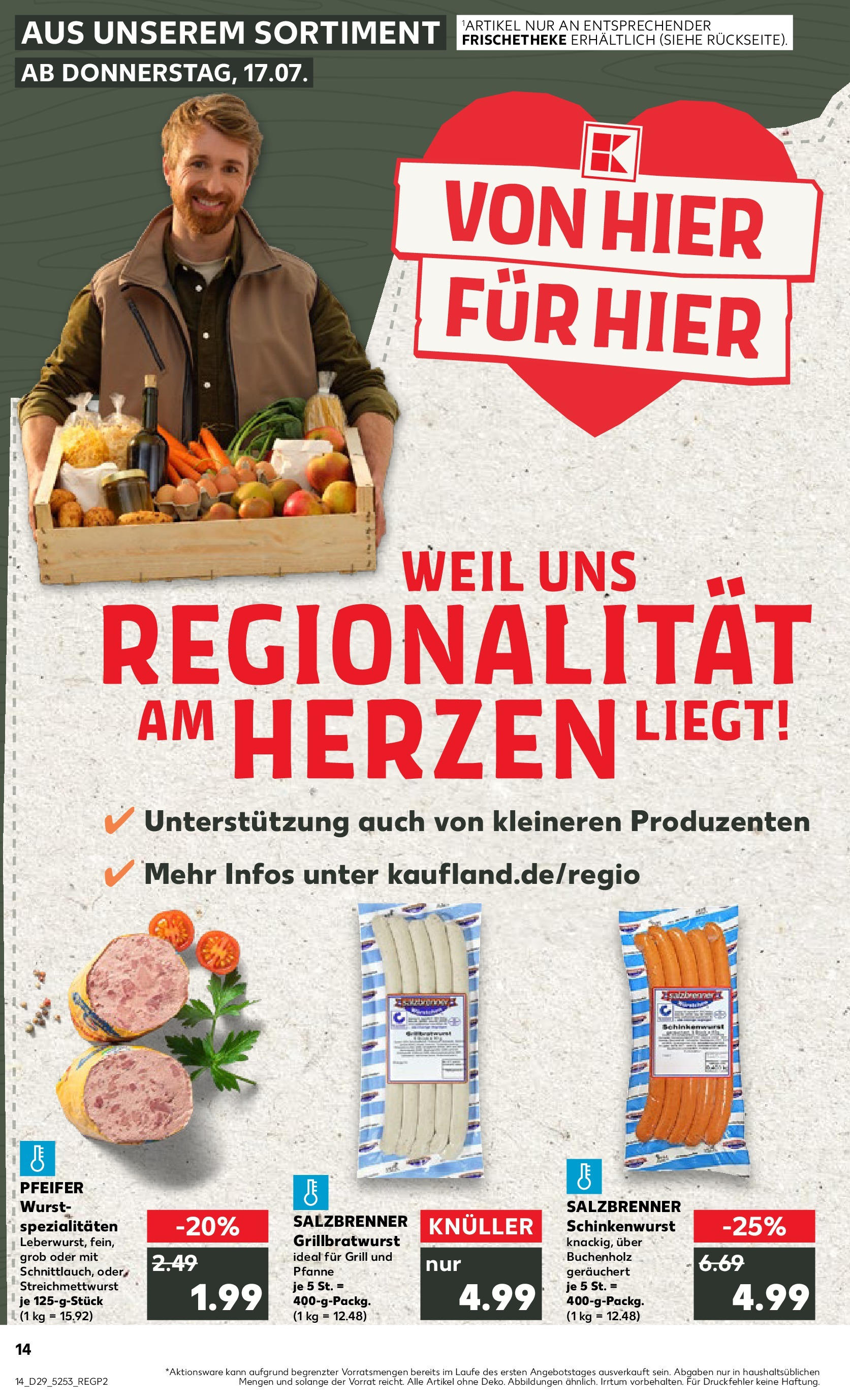 Prospekt Kaufland ab 17.07.2025 » Angebote Online zum Blättern | Seite: 14 | Produkte: Grill, Wurst
