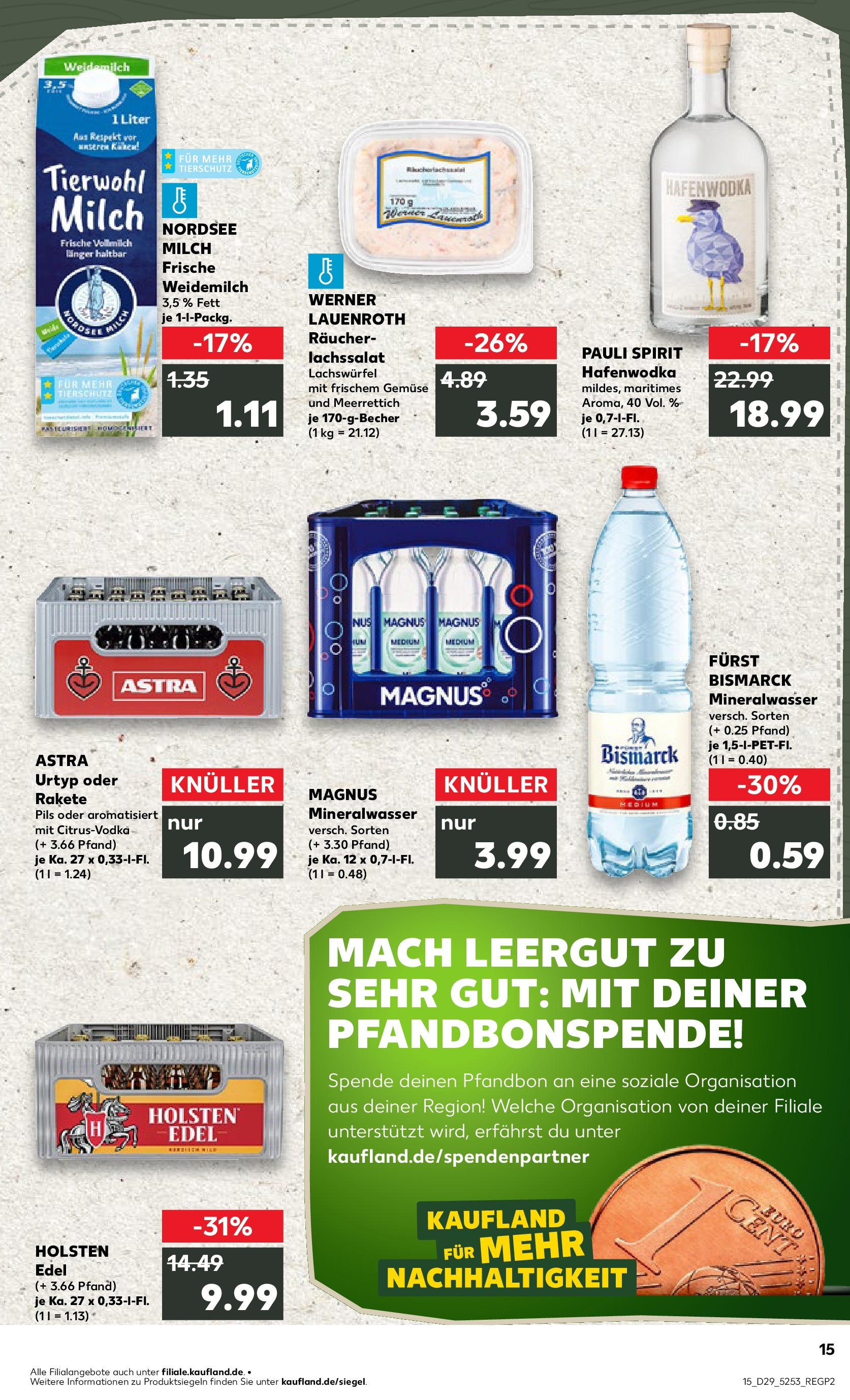 Prospekt Kaufland ab 17.07.2025 » Angebote Online zum Blättern | Seite: 15 | Produkte: Milch, Holsten edel, Holsten, Gemüse