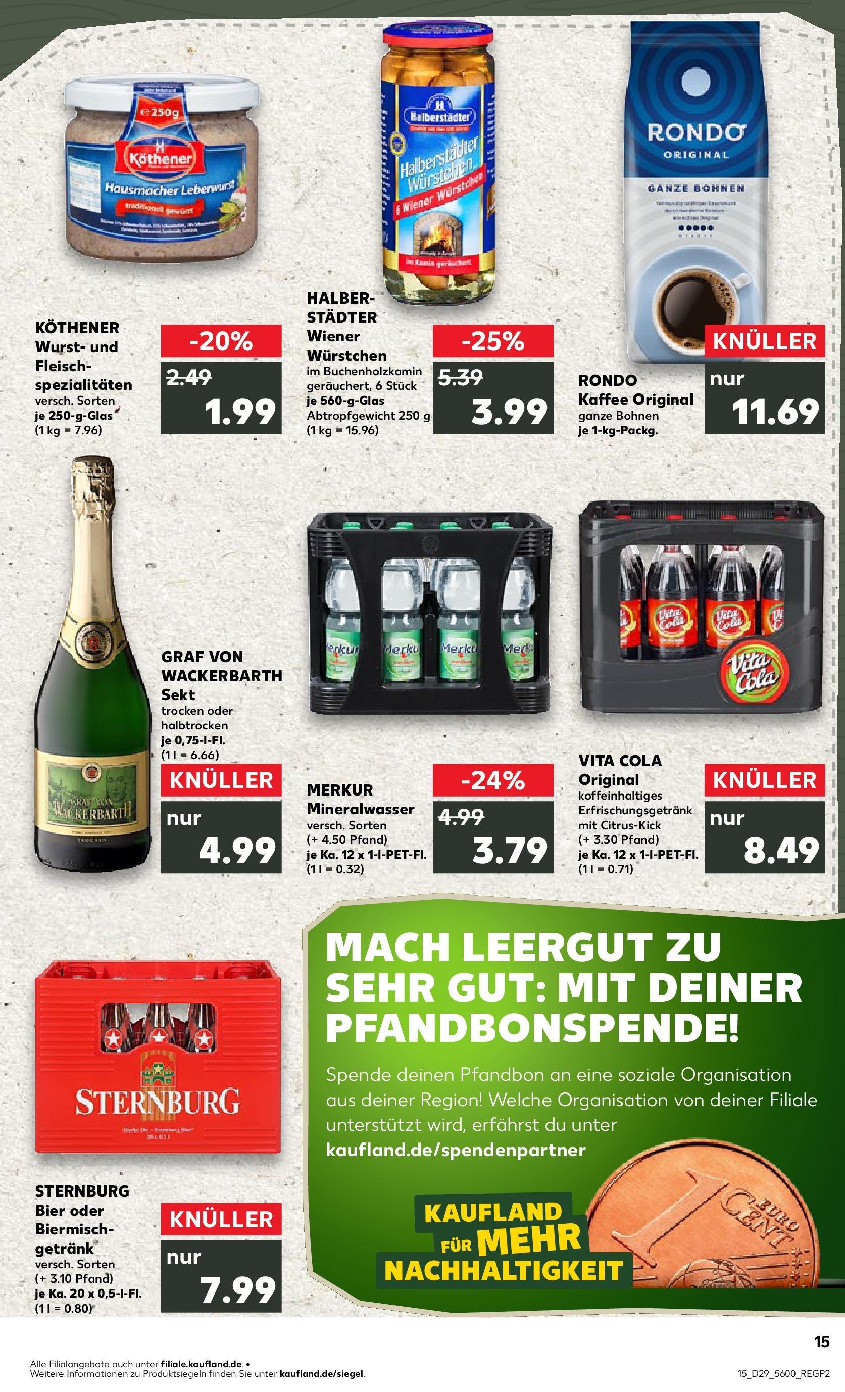 Prospekt Kaufland ab 16.07.2025 » Angebote Online zum Blättern | Seite: 2 | Produkte: Cola, Kaffee, Mineralwasser, Wurst