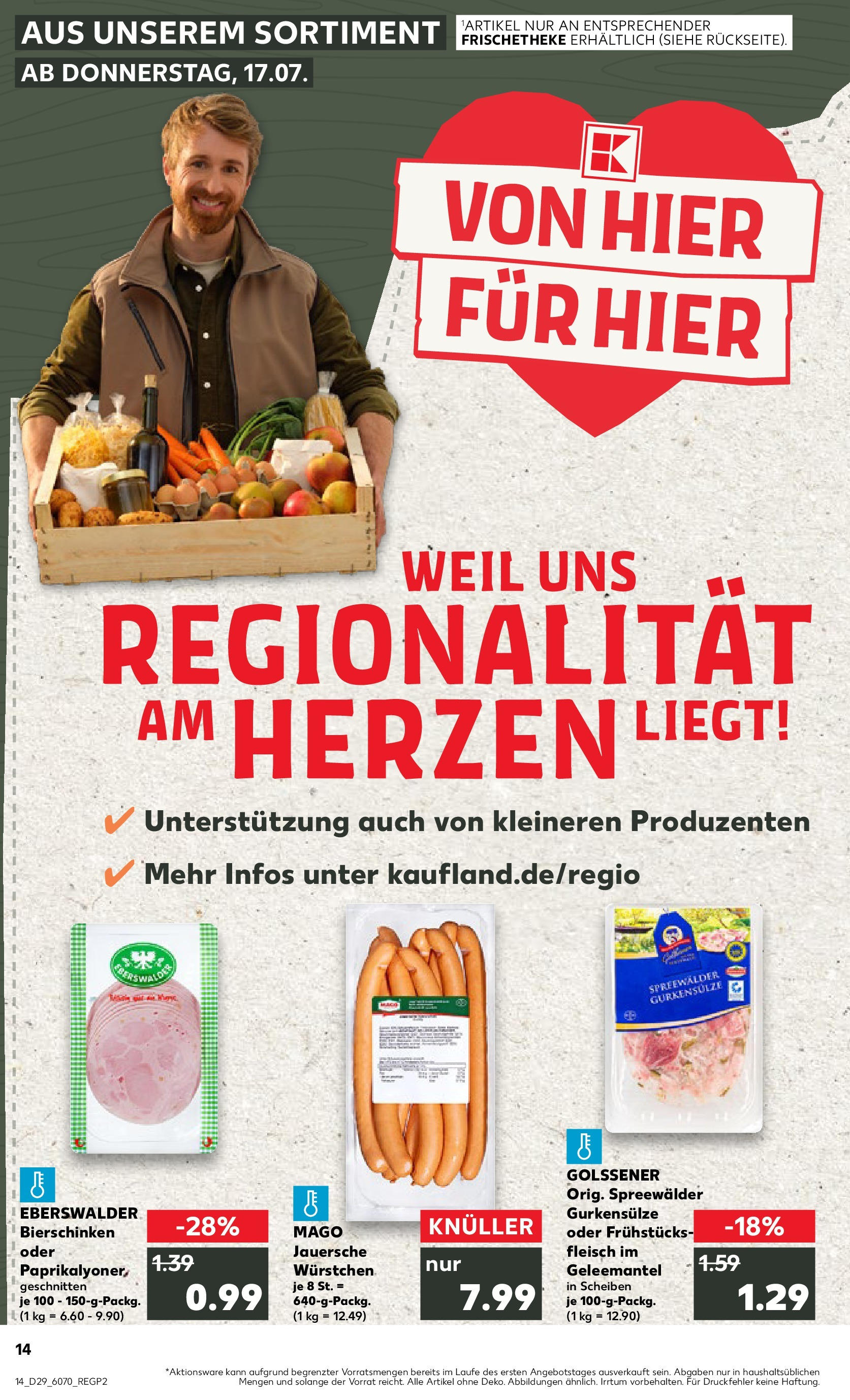 Prospekt Kaufland ab 17.07.2025 » Angebote Online zum Blättern | Seite: 1 | Produkte: Fleisch