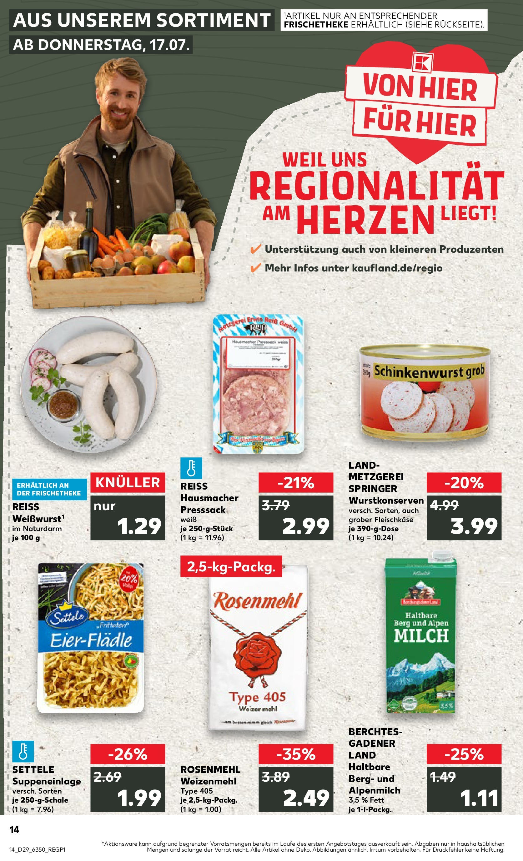 Prospekt Kaufland ab 16.07.2025 » Angebote Online zum Blättern | Seite: 1 | Produkte: Milch, Weizenmehl