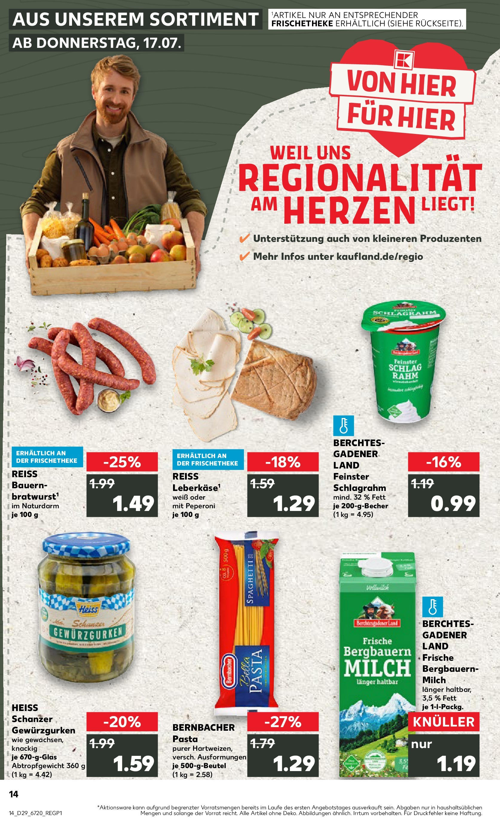 Prospekt Kaufland ab 16.07.2025 » Angebote Online zum Blättern | Seite: 1 | Produkte: Milch, Pasta