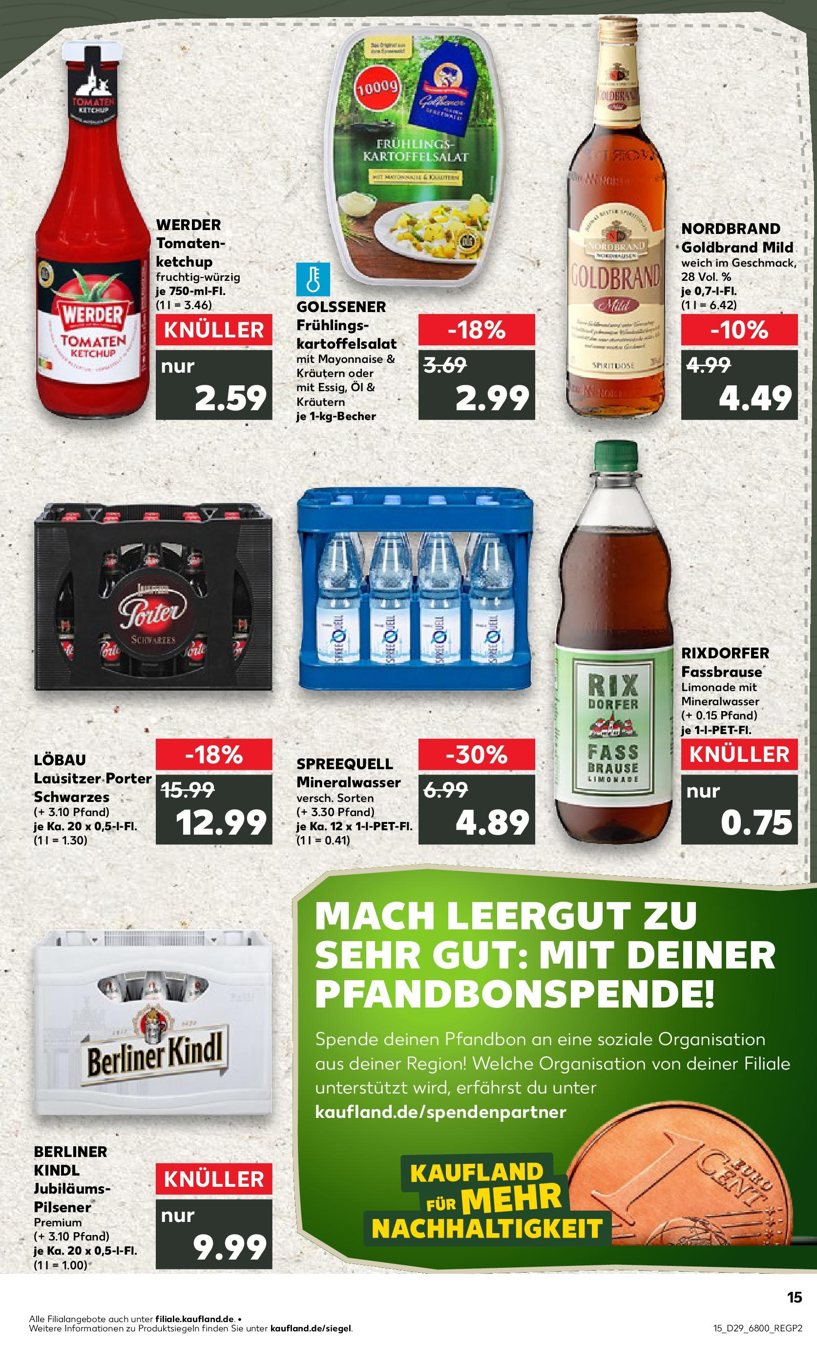 Prospekt Kaufland ab 16.07.2025 » Angebote Online zum Blättern | Seite: 15 | Produkte: Berliner, Tomaten, Mineralwasser, Mayonnaise