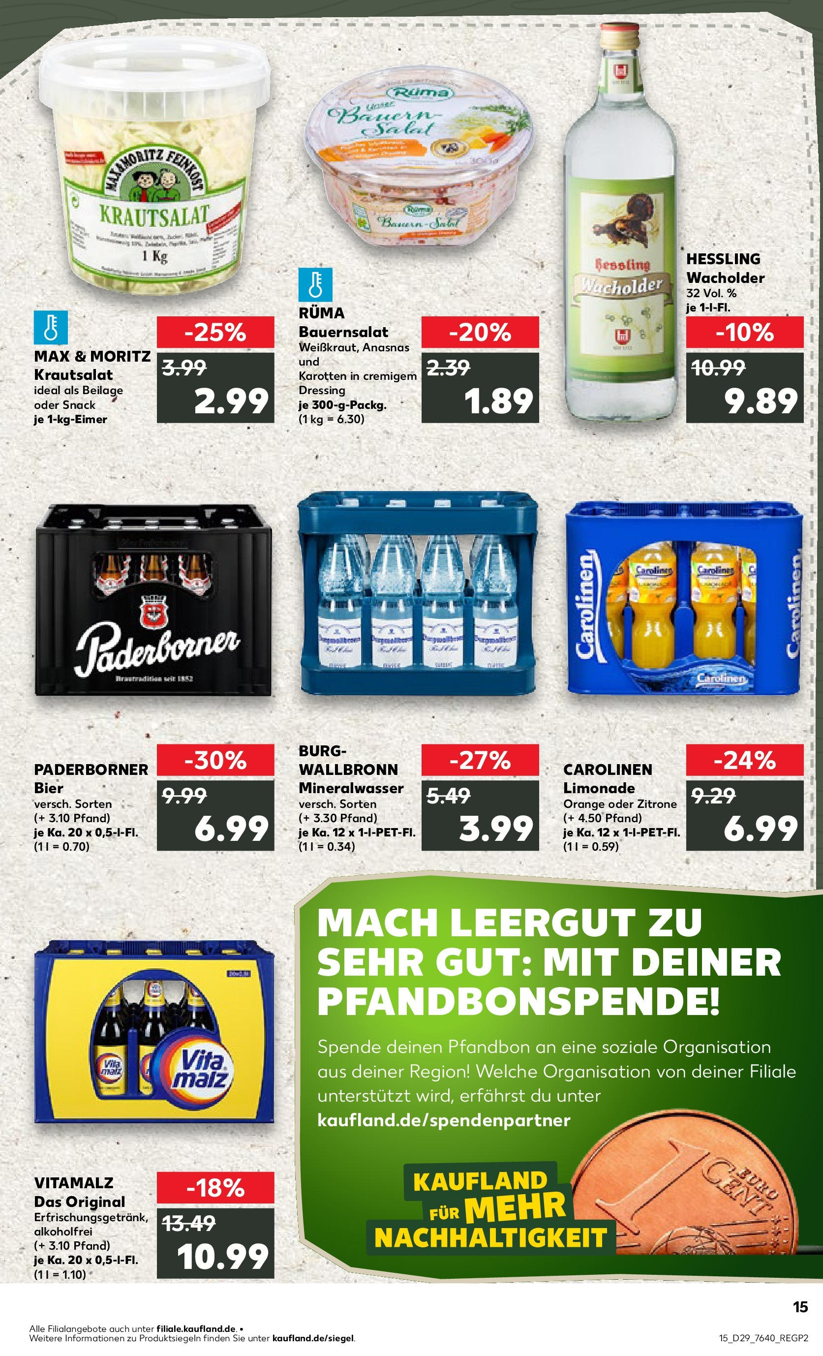 Prospekt Kaufland ab 16.07.2025 » Angebote Online zum Blättern | Seite: 15 | Produkte: Bier, Limonade, Zitrone, Salat