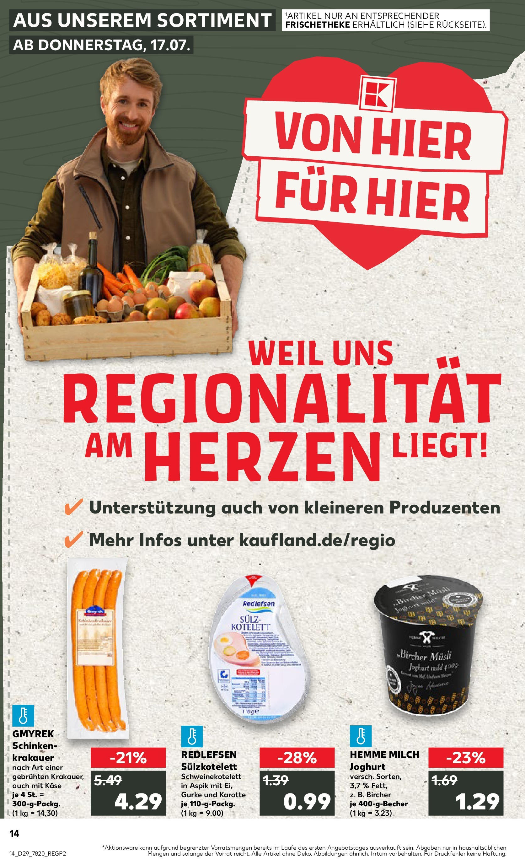 Prospekt Kaufland ab 16.07.2025 » Angebote Online zum Blättern | Seite: 1 | Produkte: Milch, Käse, Schinken, Karotte