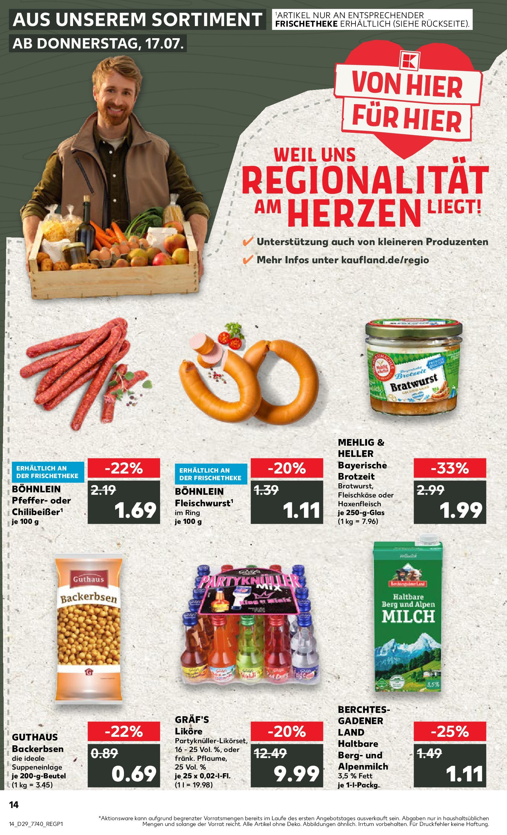 Prospekt Kaufland ab 16.07.2025 » Angebote Online zum Blättern | Seite: 1 | Produkte: Milch, Bratwurst, Pfeffer