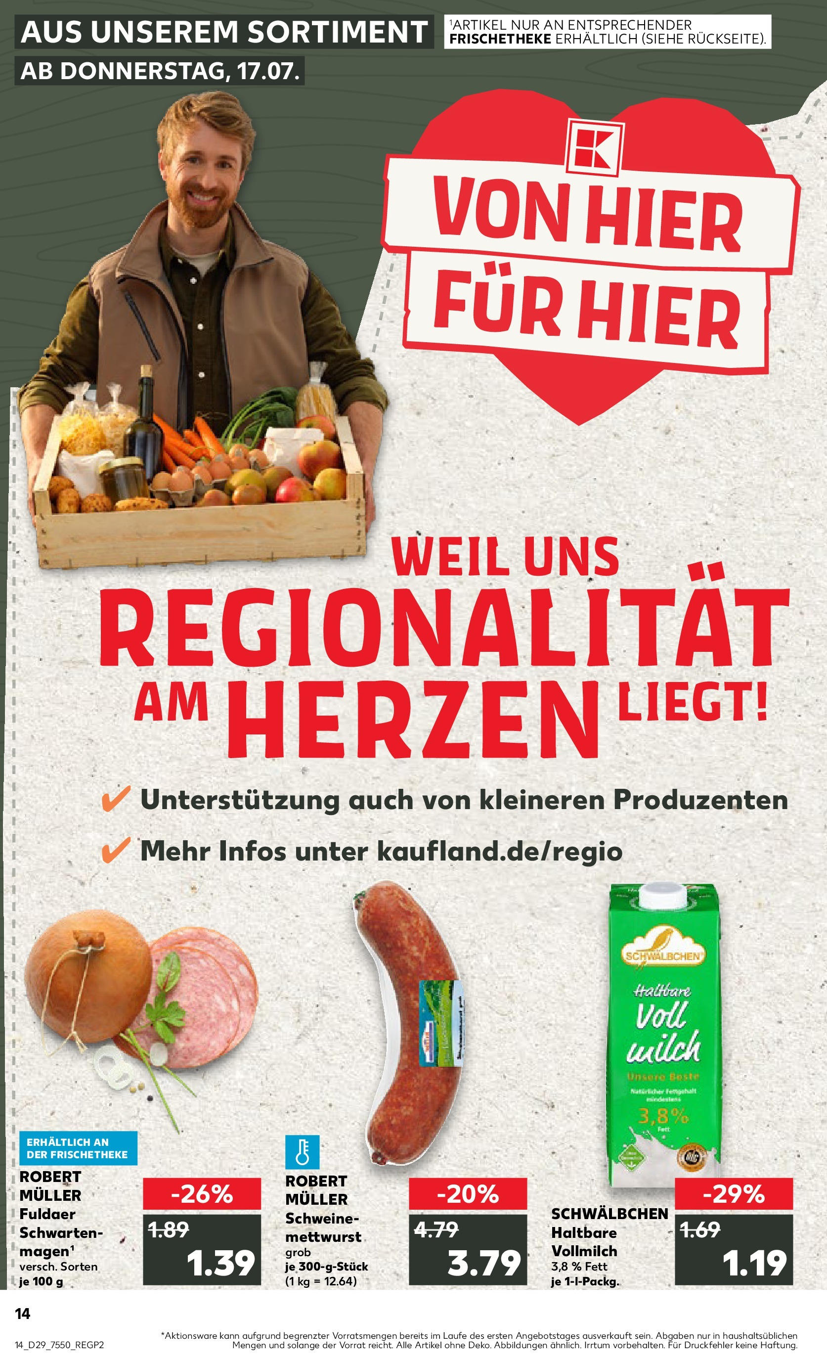 Prospekt Kaufland ab 16.07.2025 » Angebote Online zum Blättern | Seite: 14 | Produkte: Milch