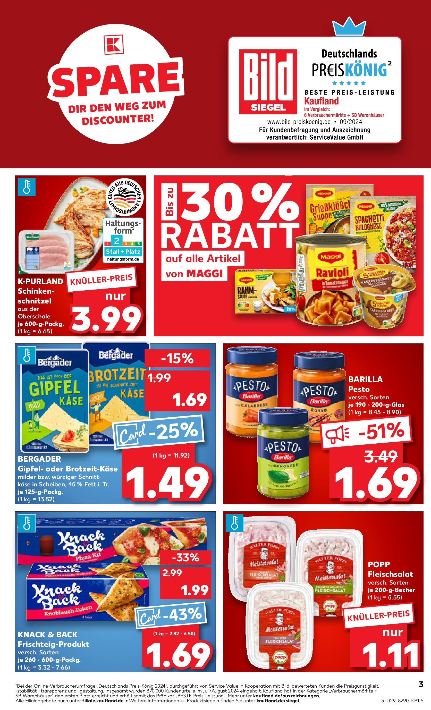 Prospekt Kaufland ab 16.07.2025 » Angebote Online zum Blättern | Seite: 3 | Produkte: Maggi, Käse, Barilla pesto, Schinken