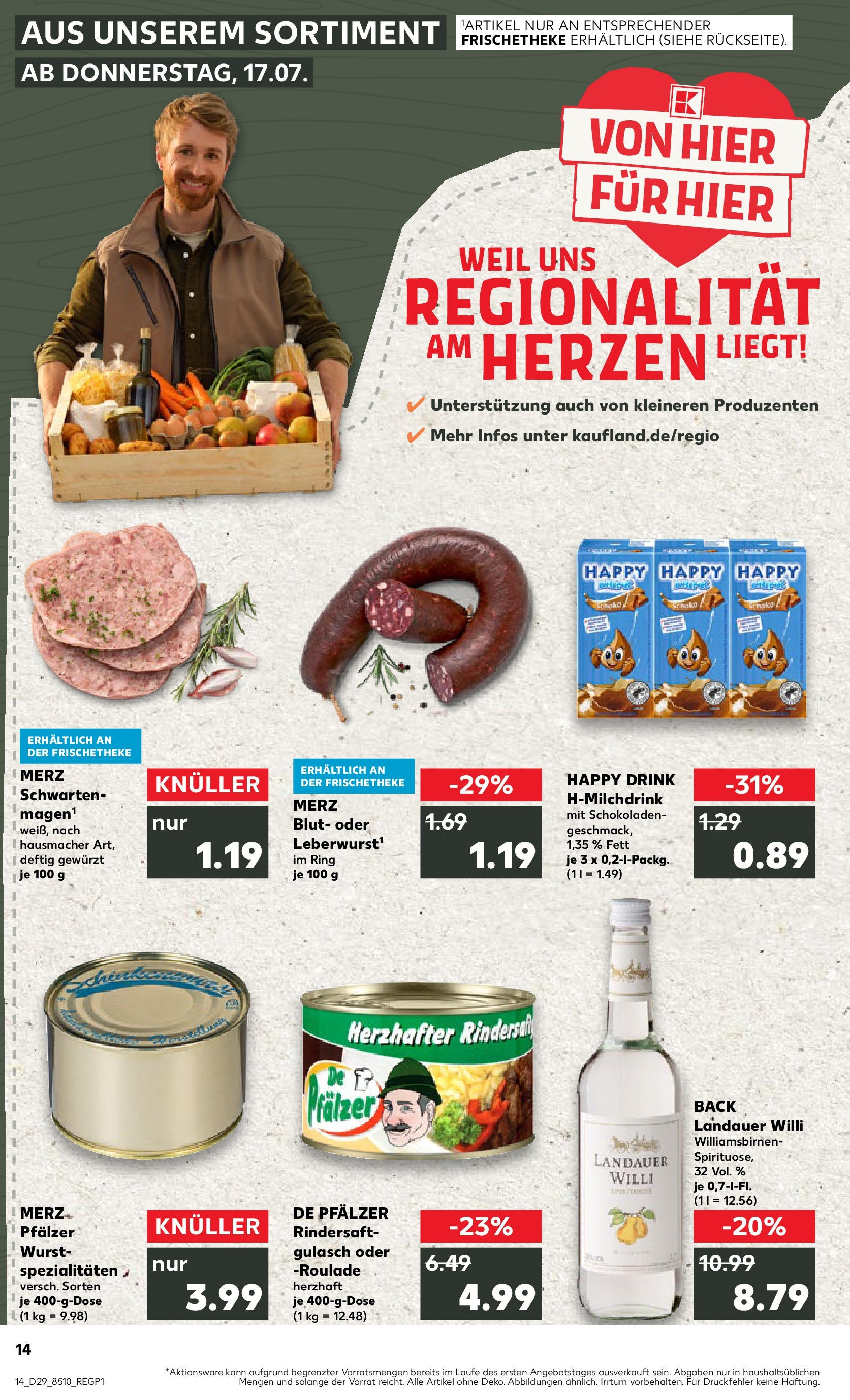 Prospekt Kaufland ab 16.07.2025 » Angebote Online zum Blättern | Seite: 1 | Produkte: Gulasch, Wurst