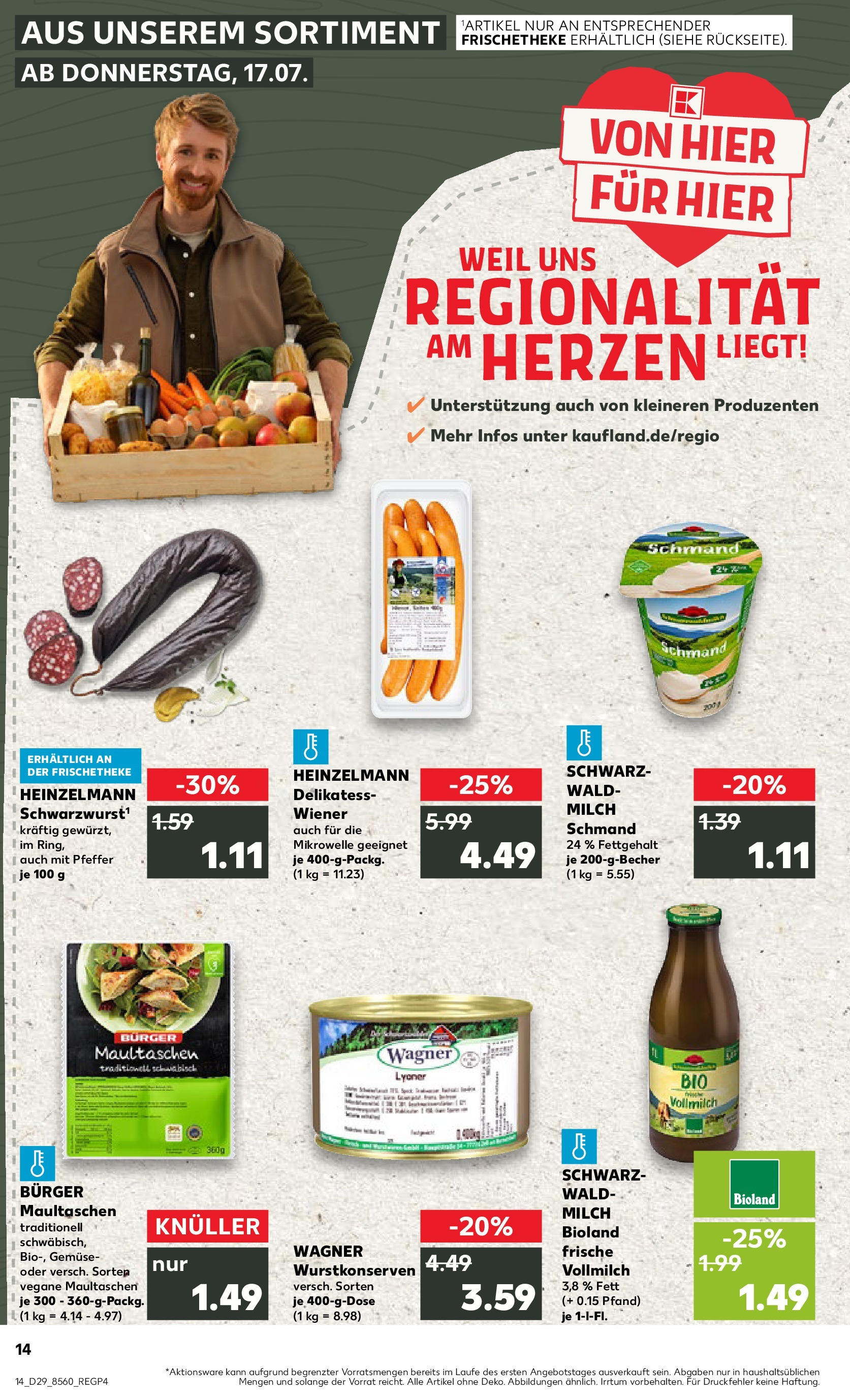 Prospekt Kaufland ab 16.07.2025 » Angebote Online zum Blättern | Seite: 1 | Produkte: Burger, Gemüse, Pfeffer, Pasta