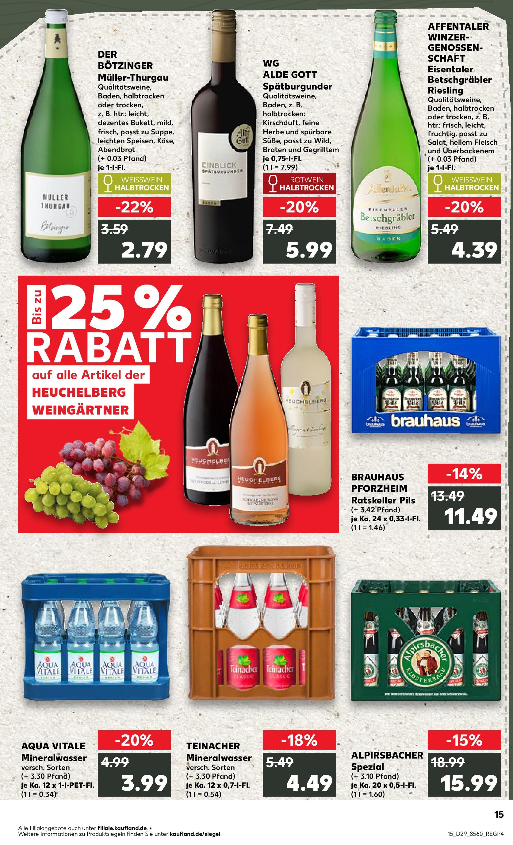 Prospekt Kaufland ab 16.07.2025 » Angebote Online zum Blättern | Seite: 2 | Produkte: Weißwein, Rotwein, Rotwein halbtrocken, Mineralwasser