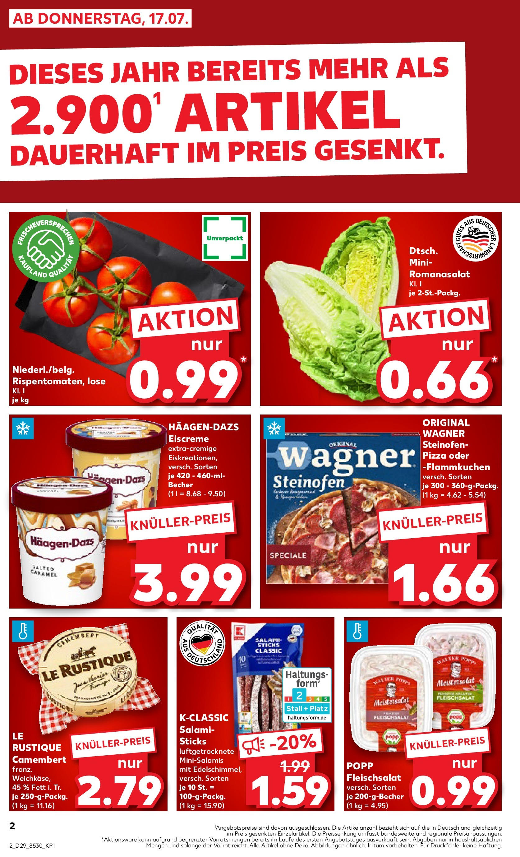 Prospekt Kaufland ab 16.07.2025 » Angebote Online zum Blättern | Seite: 4 | Produkte: Eiscreme, Salami, Pizza