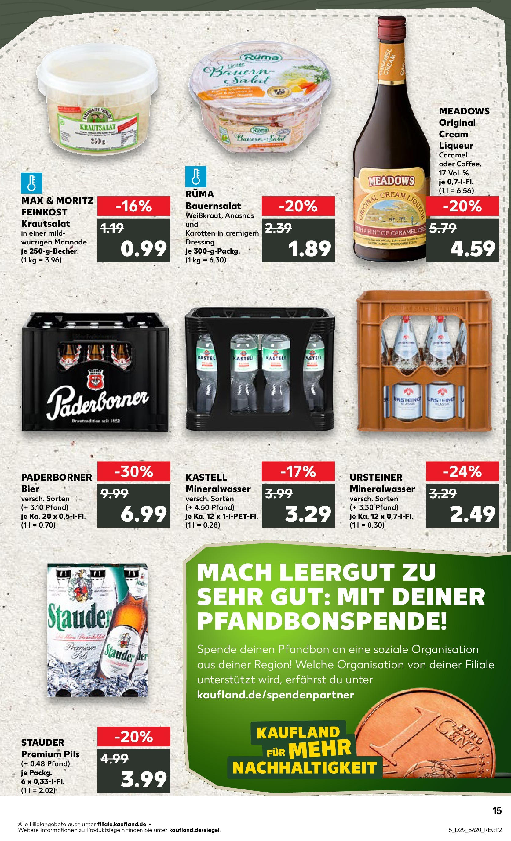 Prospekt Kaufland ab 17.07.2025 » Angebote Online zum Blättern | Seite: 15 | Produkte: Bier, Pils, Dressing, Mineralwasser