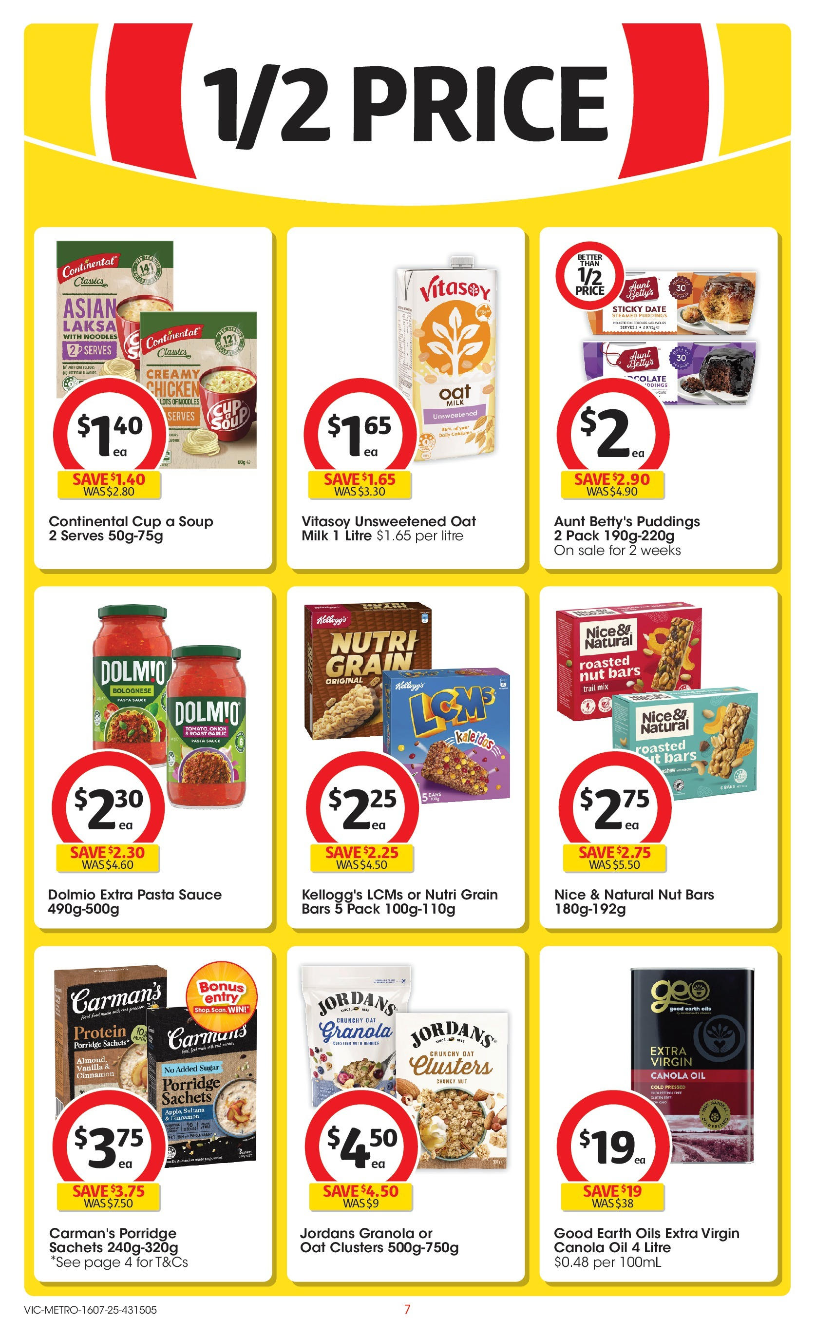 ﻿﻿Coles catalogue valid from 15/07/2025 > Online Australia | Page: 7 | Products: Milk, Oil, Granola, Pasta