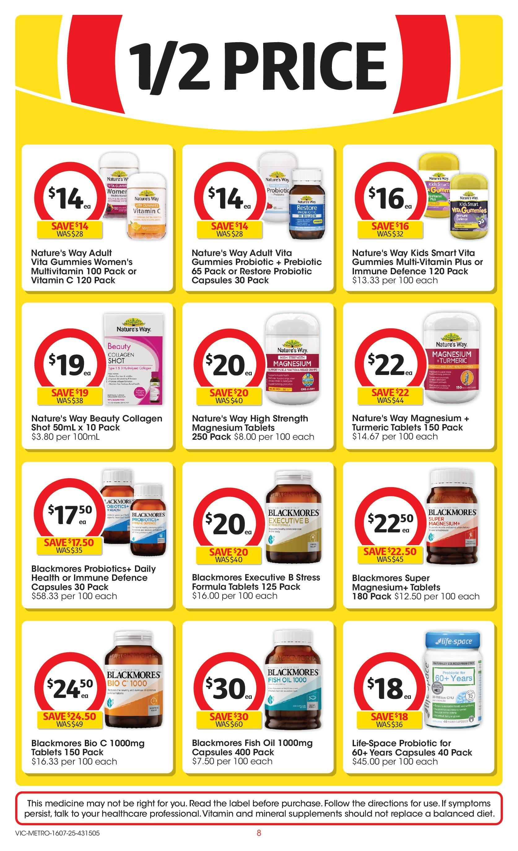 ﻿﻿Coles catalogue valid from 15/07/2025 > Online Australia | Page: 8 | Products: Dairy, Fish, Collagen, Vitamin