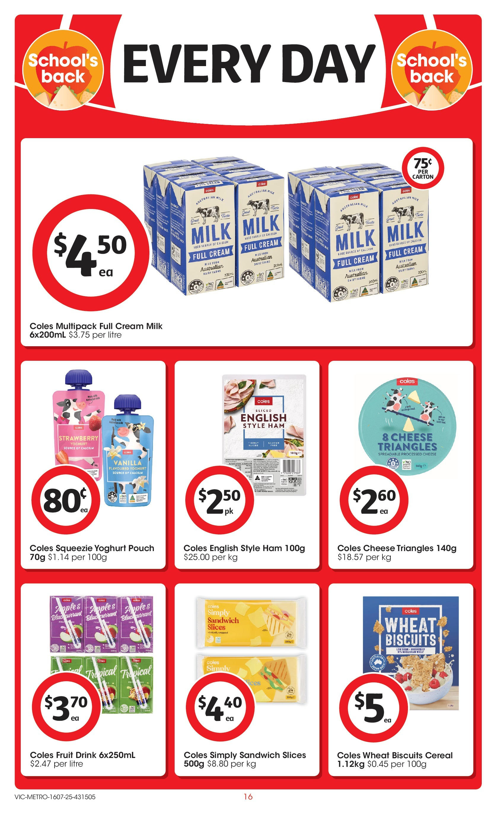 ﻿﻿Coles catalogue valid from 15/07/2025 > Online Australia | Page: 16 | Products: Milk, Dairy, Cheese, Cream