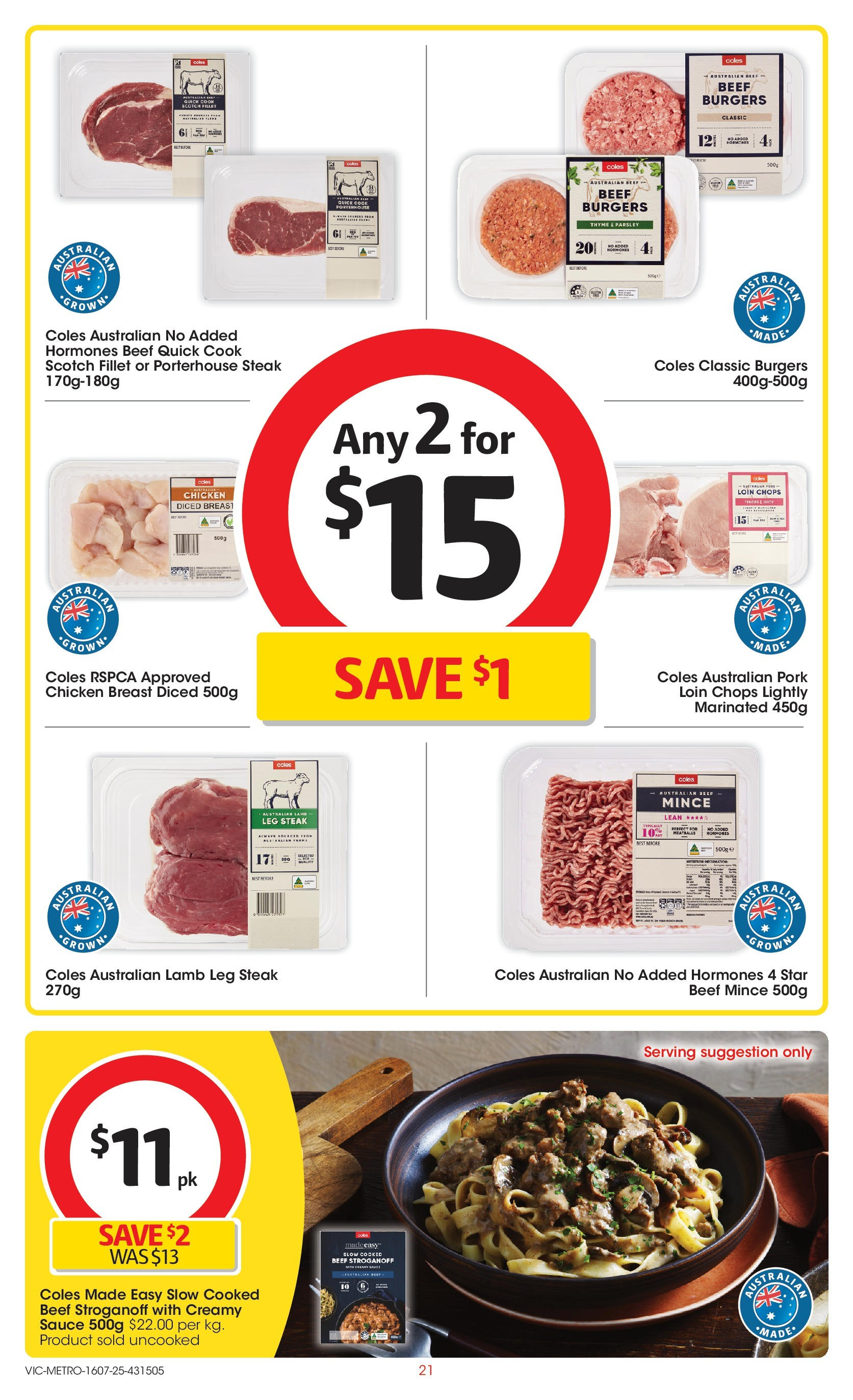 ﻿﻿Coles catalogue valid from 15/07/2025 > Online Australia | Page: 21 | Products: Pork, Beef, Scotch, Parsley