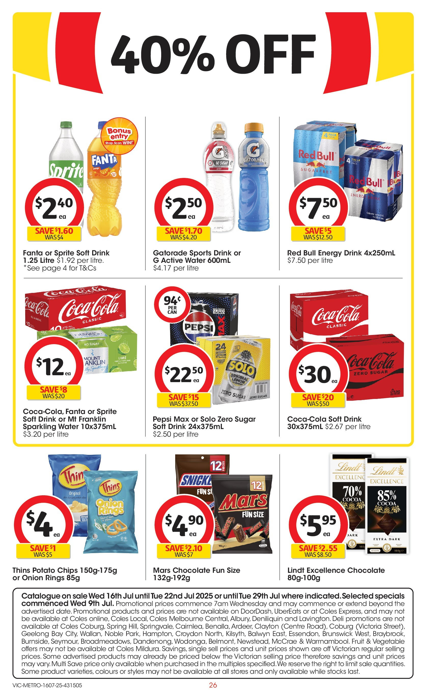 ﻿﻿Coles catalogue valid from 15/07/2025 > Online Australia | Page: 26 | Products: Energy drink, Water, Lemon, Lime