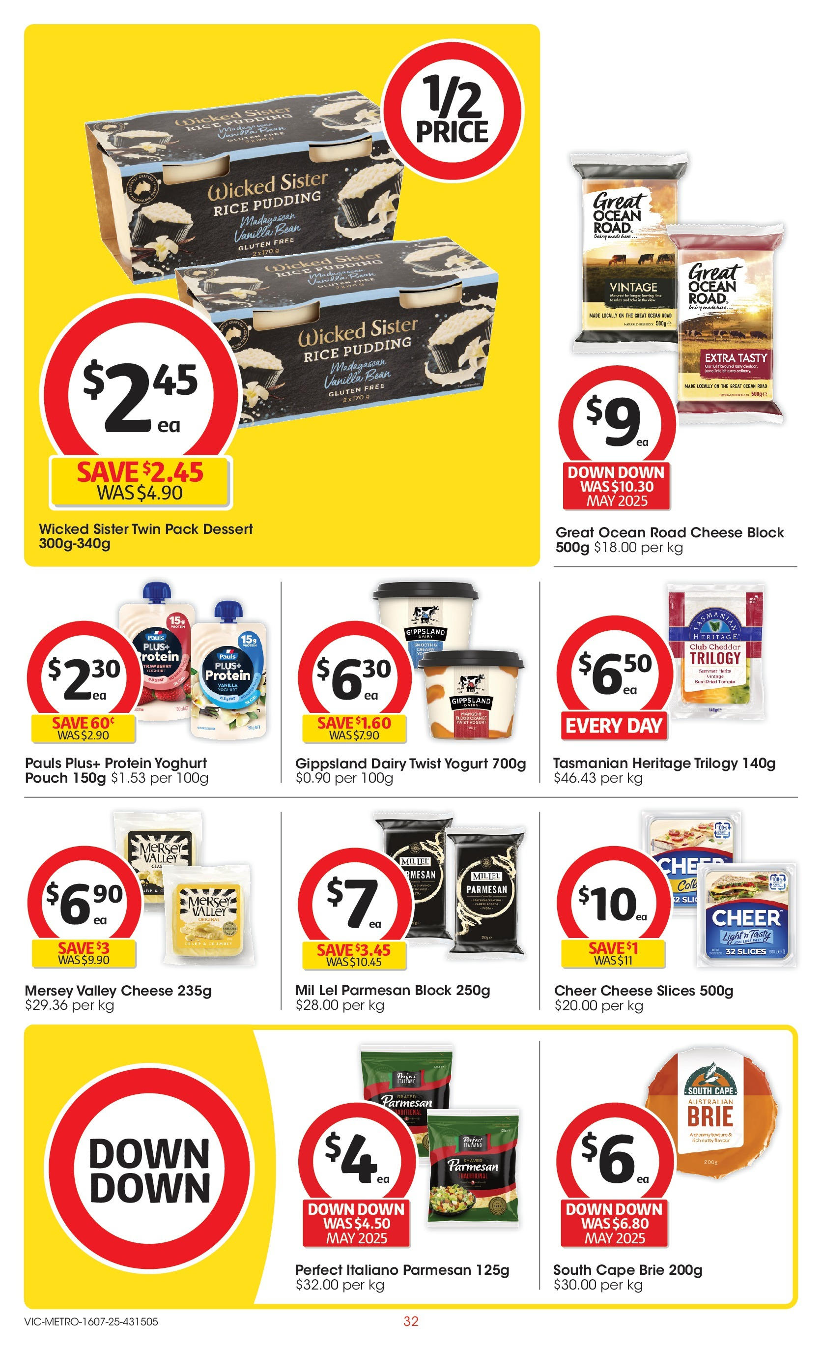 ﻿﻿Coles catalogue valid from 15/07/2025 > Online Australia | Page: 32 | Products: Cheese, Yoghurt, Pudding, Mango