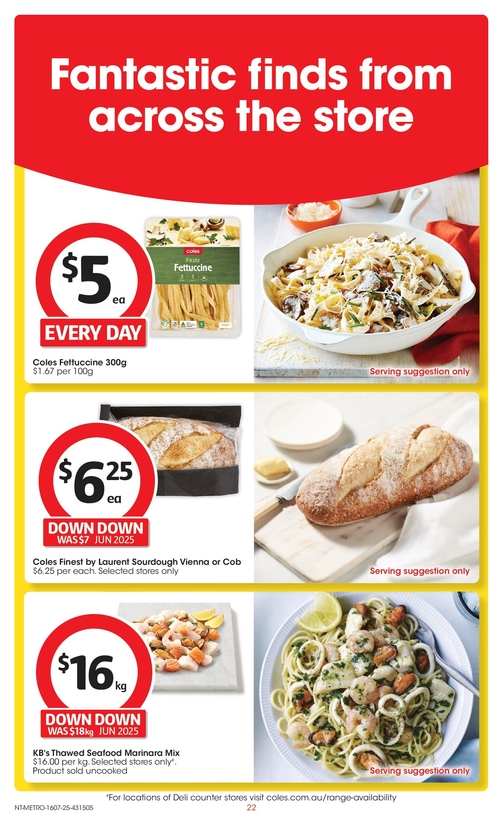 ﻿﻿Coles catalogue valid from 15/07/2025 > Online Australia | Page: 22 | Products: Pasta, Seafood