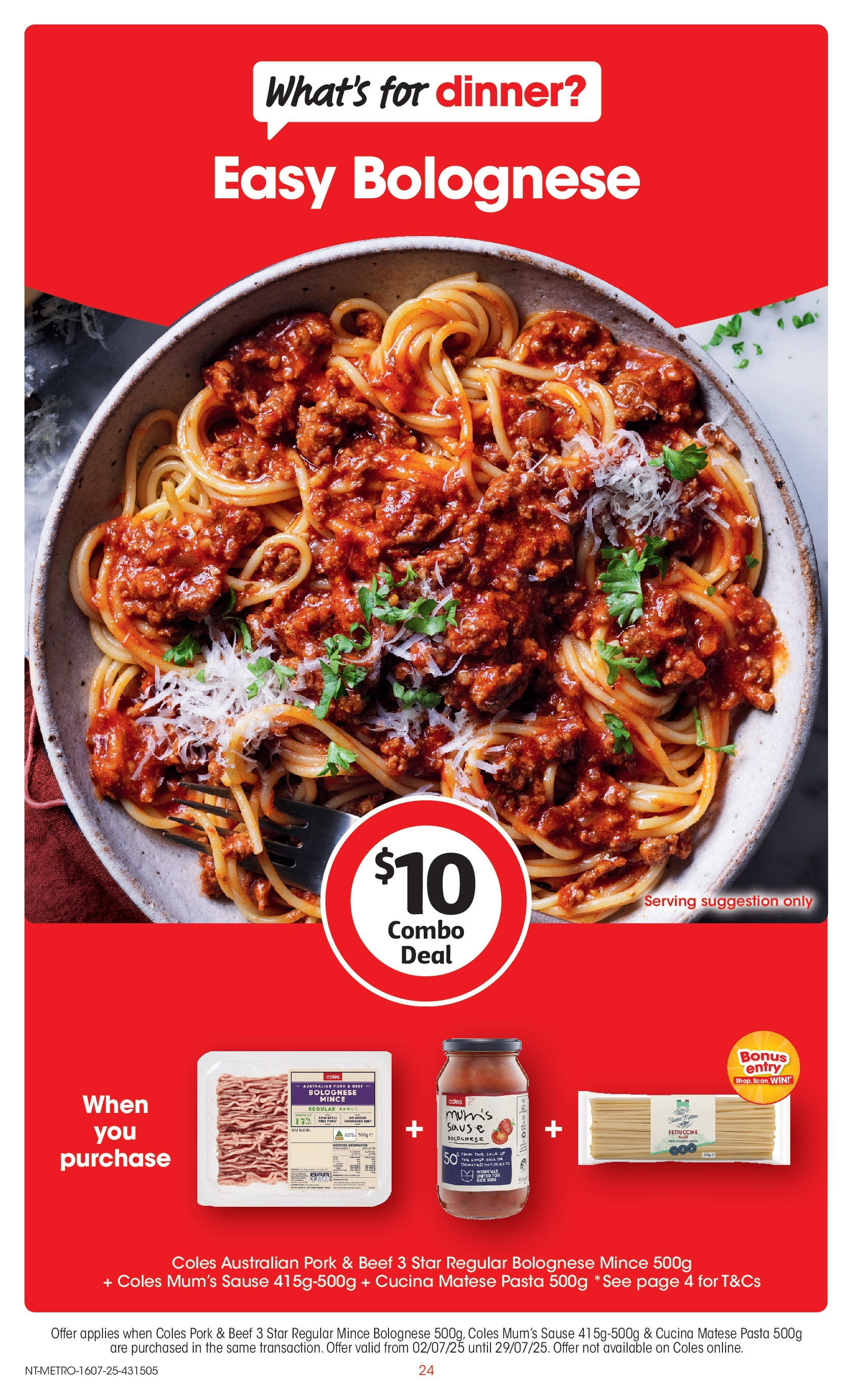 ﻿﻿Coles catalogue valid from 15/07/2025 > Online Australia | Page: 24 | Products: Pork, Beef, Pasta