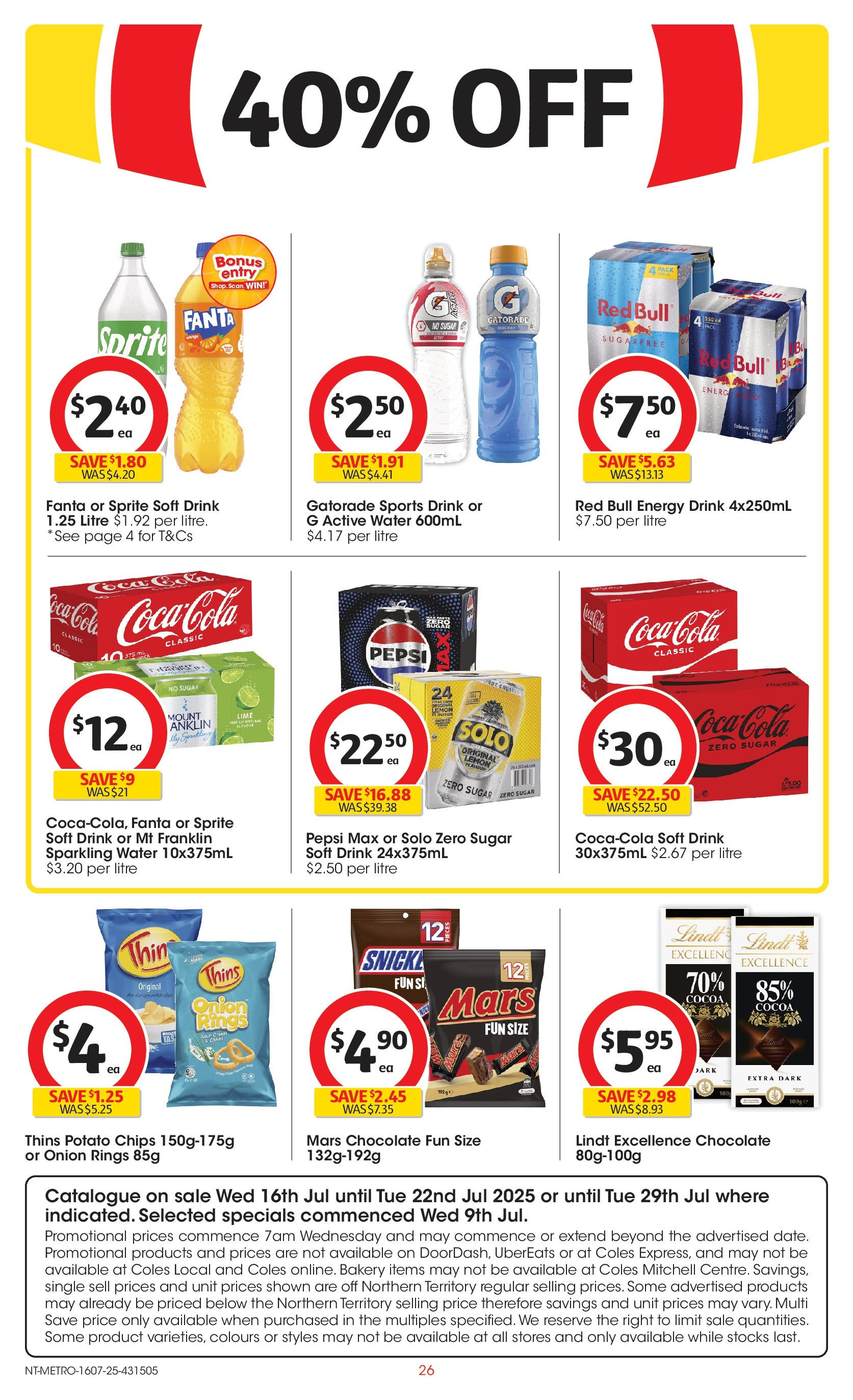 ﻿﻿Coles catalogue valid from 15/07/2025 > Online Australia | Page: 26 | Products: Cocoa, Chocolate, Water, Lemon