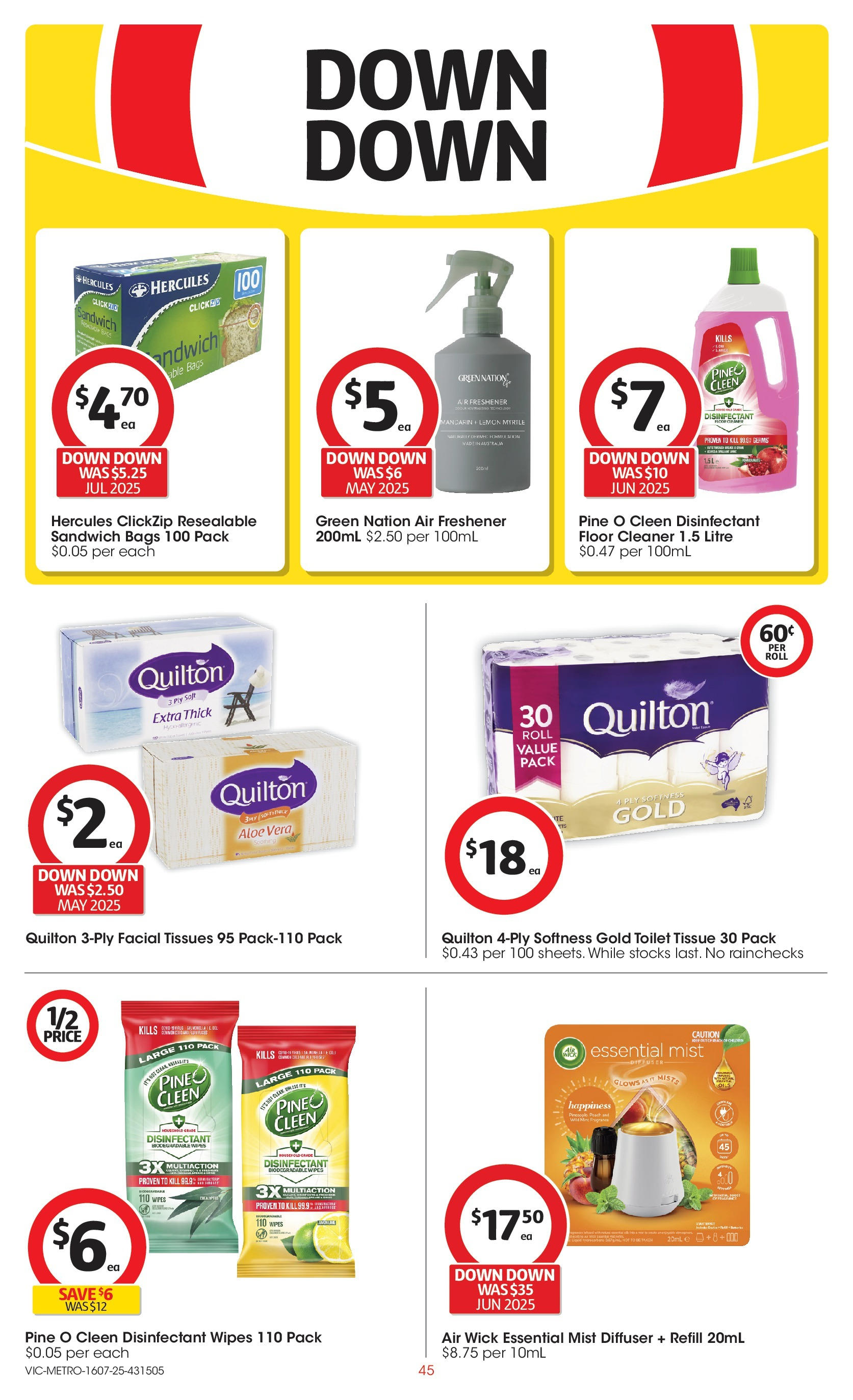 ﻿﻿Coles catalogue valid from 15/07/2025 > Online Australia | Page: 45 | Products: Toilet, Cleaner, Lemon, Air freshener