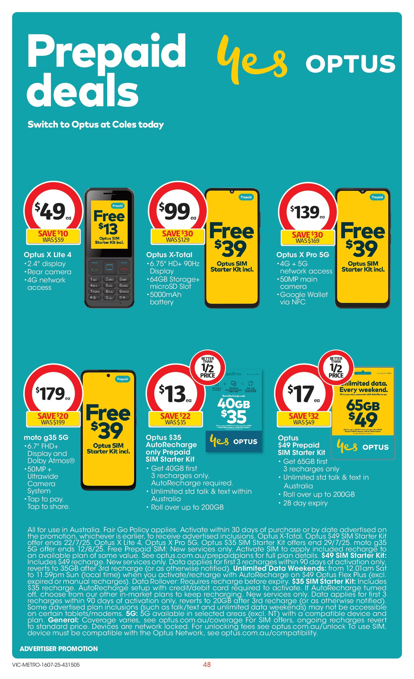 ﻿﻿Coles catalogue valid from 15/07/2025 > Online Australia | Page: 48 | Products: Battery, Tap, Wallet, Date