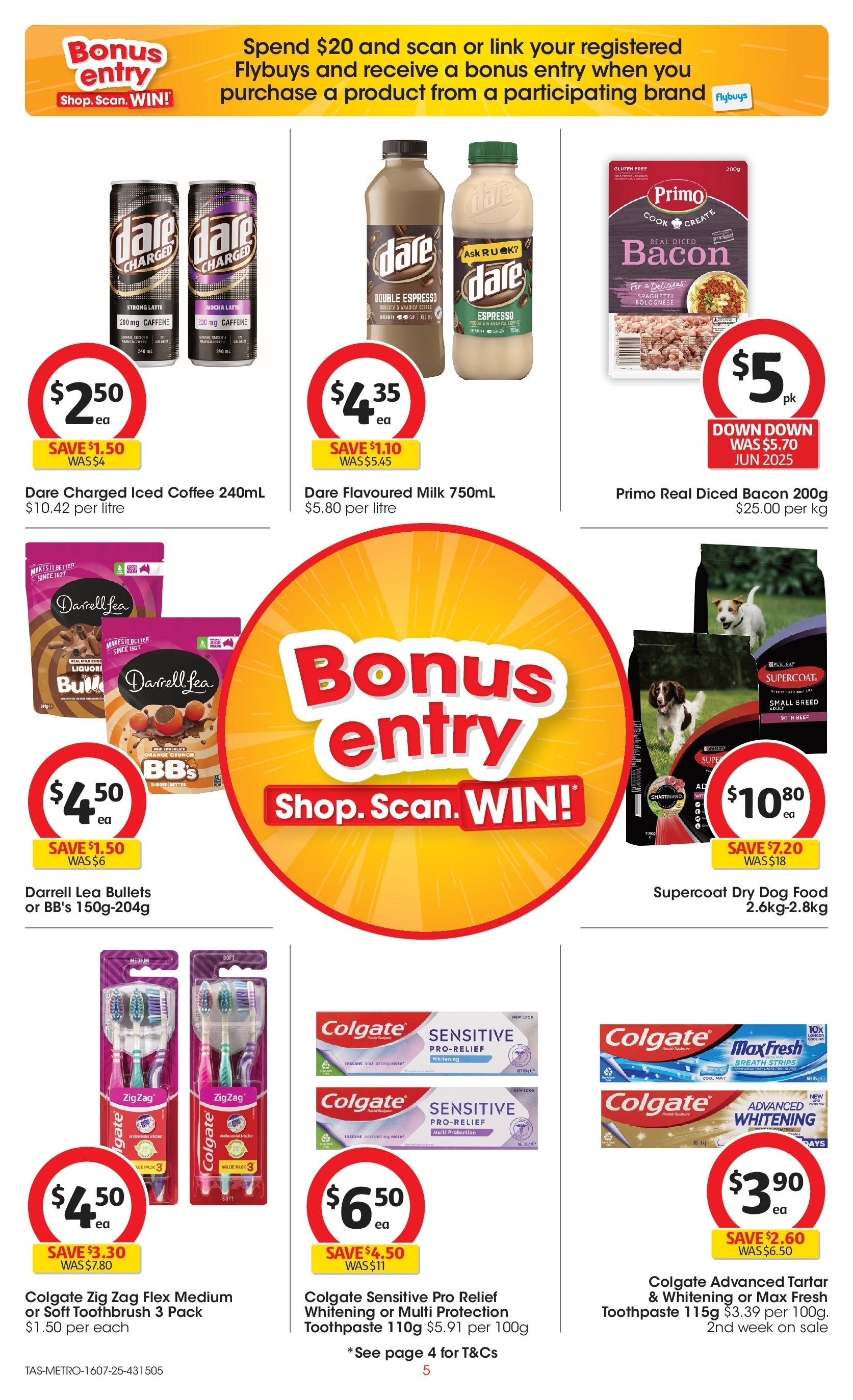 ﻿﻿Coles catalogue valid from 15/07/2025 > Online Australia | Page: 5 | Products: Bacon, Milk, Toothpaste, Parka