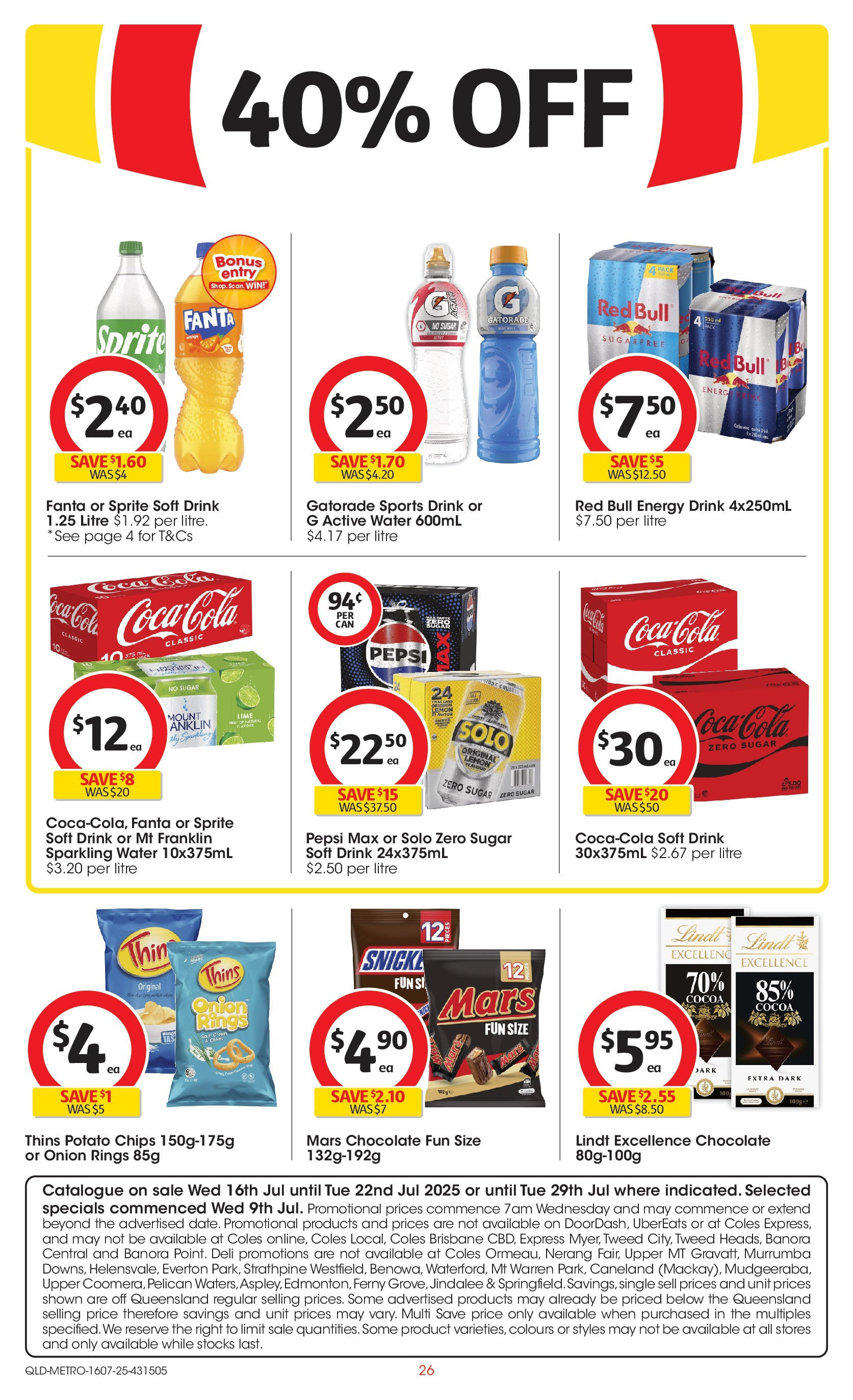 ﻿﻿Coles catalogue valid from 15/07/2025 > Online Australia | Page: 26 | Products: Coca Cola, Pepsi, Water, Sugar