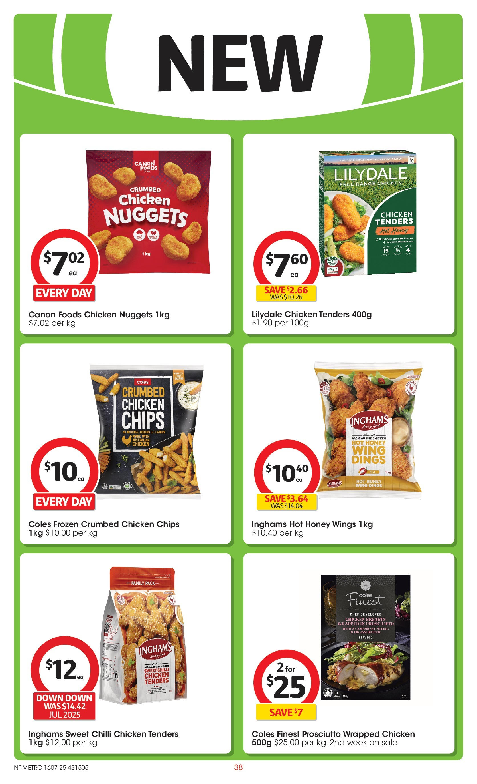 ﻿﻿Coles catalogue valid from 15/07/2025 > Online Australia | Page: 38 | Products: Butter, Honey, Chicken, Chips