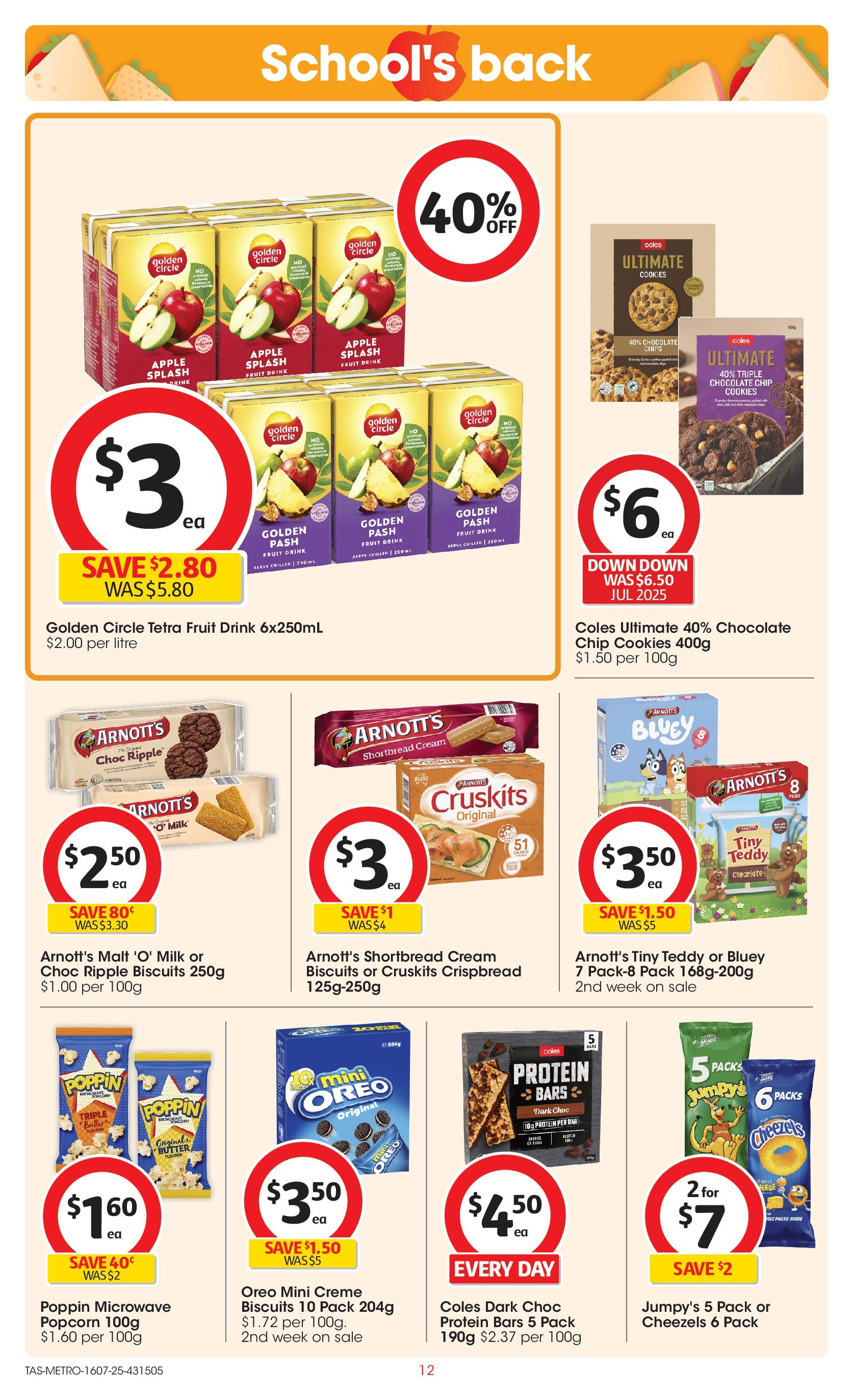 ﻿﻿Coles catalogue valid from 15/07/2025 > Online Australia | Page: 12 | Products: Milk, Chocolate, Biscuits, Popcorn