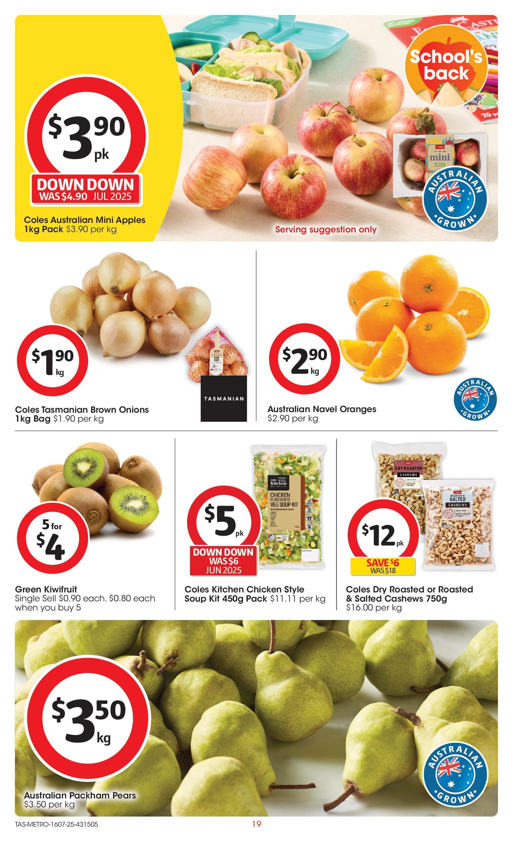 ﻿﻿Coles catalogue valid from 15/07/2025 > Online Australia | Page: 19 | Products: Chicken, Apples, Oranges, Kiwifruit