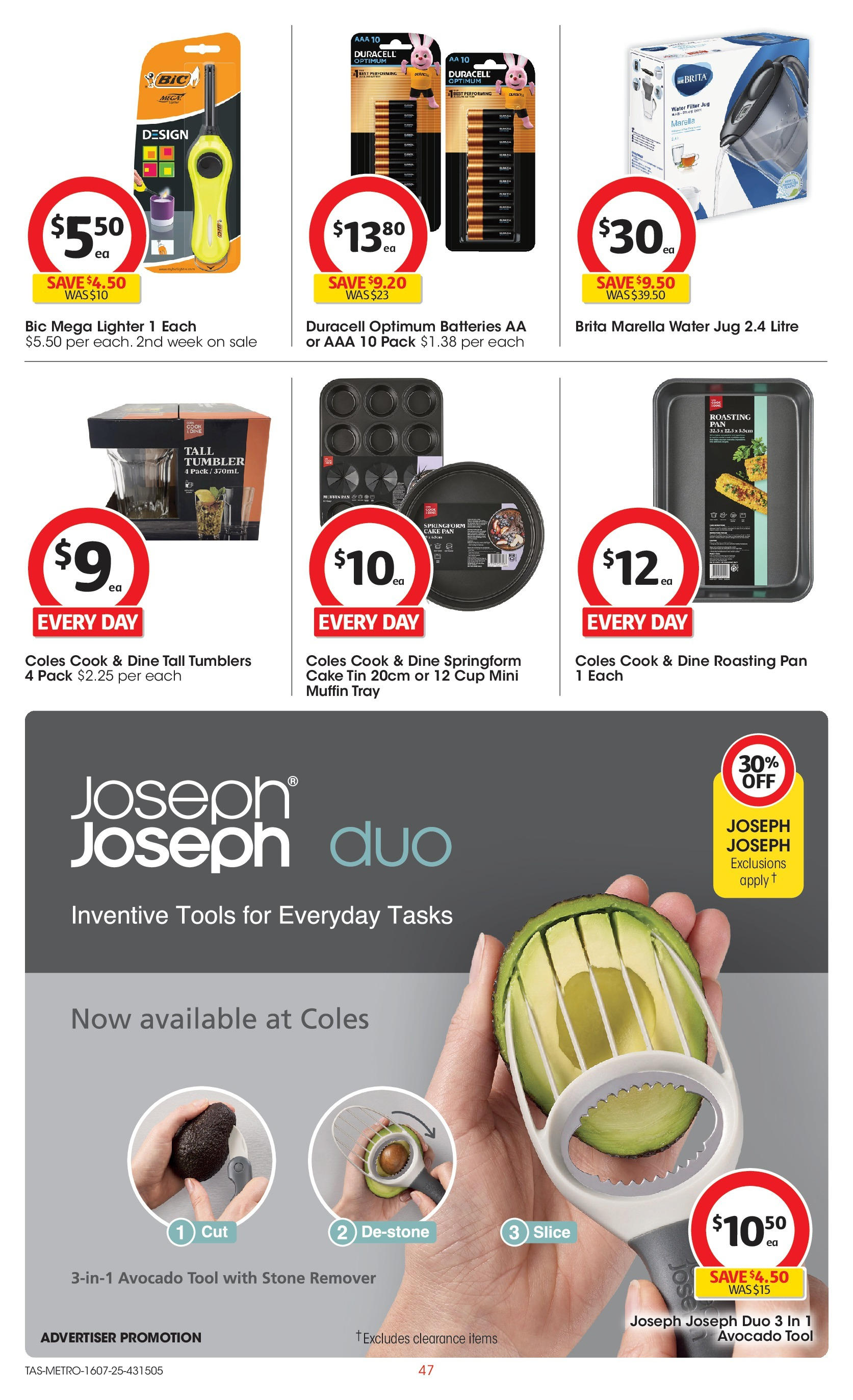 ﻿﻿Coles catalogue valid from 15/07/2025 > Online Australia | Page: 47 | Products: Avocado, Water, Batteries, Tools