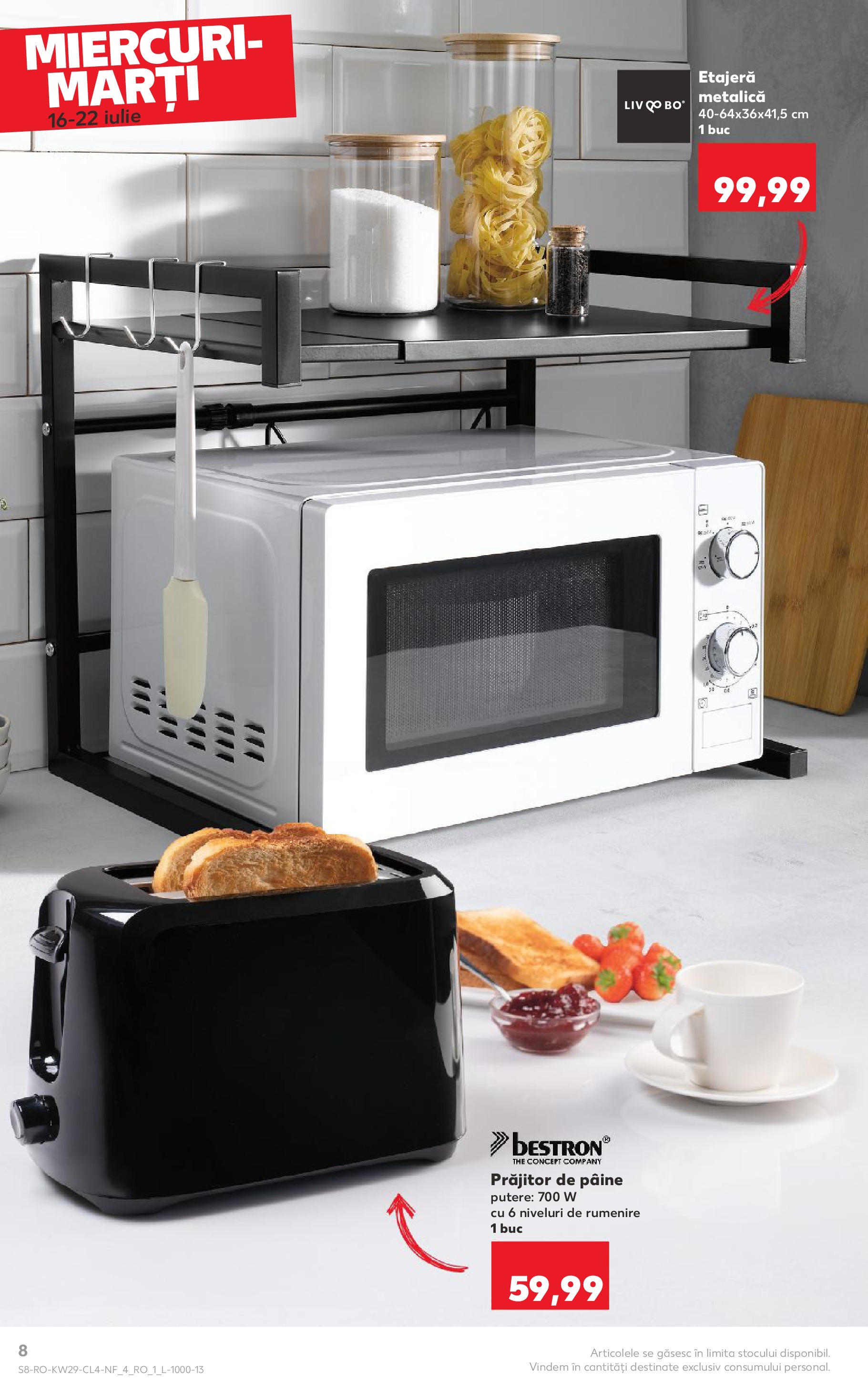 Kaufland - Catalog Kaufland până în data de 22.07.2025 15.07.2025 - Revista si Oferta | Pagină: 8 | Produse: Toaster, Etajeră, Pâine